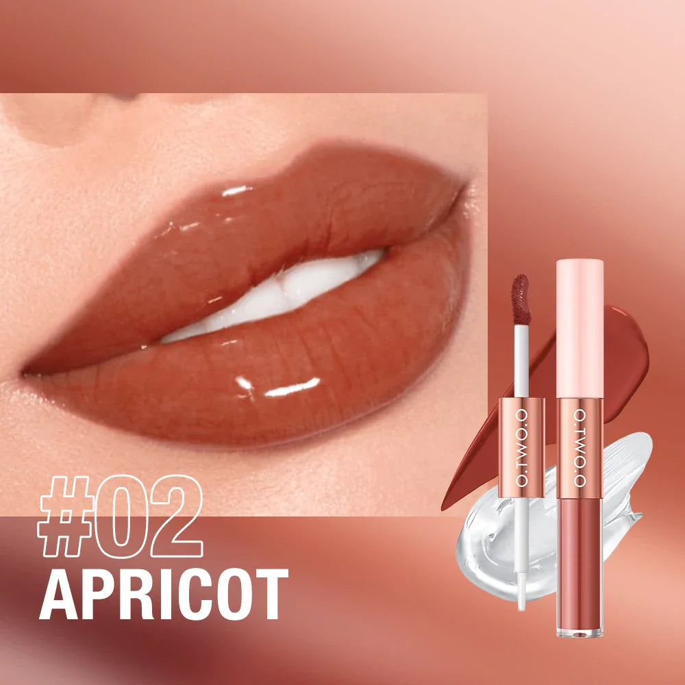 Long-Lasting Double Lip Gloss & Tint - Hydrating Plumping Lipstick with High Shine & Rich Pigment - Perfect for Date Night, Parties & Everyday Wear
