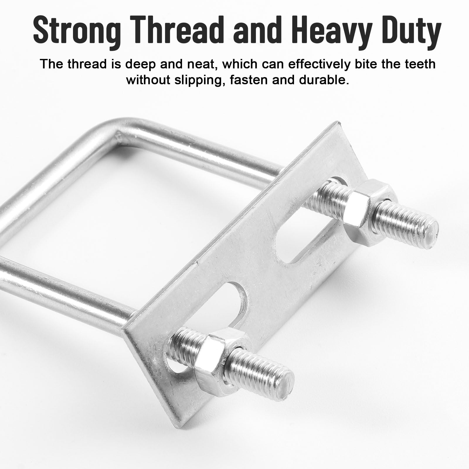Polifish 6 Pack M6 x 35 x 70mm 304 Stainless Steel Square U-Bolts with Nuts & Washers - Heavy Duty Tie Down U Clamps for Auto, Trailer, Boat, RV, and Marine Applications - Rustproof Fasteners for Secure Cargo Transport