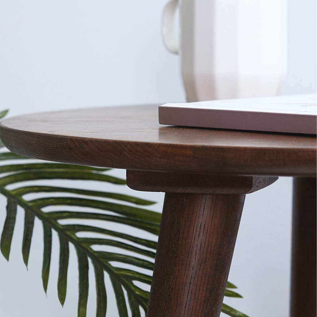 Round Coffee Table with Wooden Top & Copper Feet - 50 x 50 cm Small End Table for Living Room, Bedroom | Modern Accent Furniture | Perfect for Reading Nook, Lounge Area & Home Decor