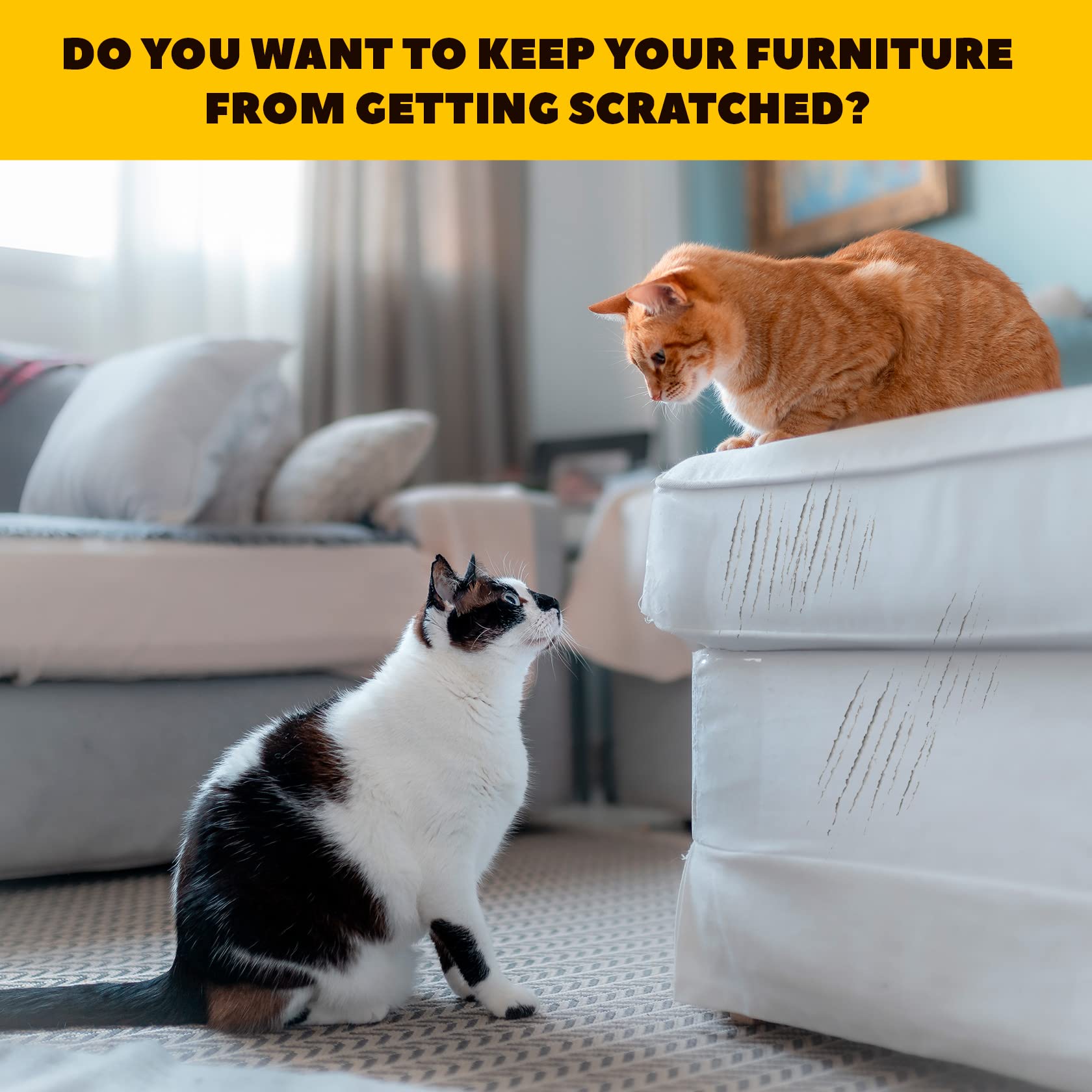 Cat Anti Scratch Furniture Protector - XL Couch & Sofa Protector for Cats - Durable Pet Scratch Guards (10 Pack) - Perfect for Living Room Furniture Protection