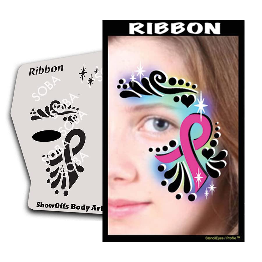 Professional Face Painting Stencil Kit - StencilEyes Profile Ribbon for Cheek Art & Costume Makeup | Perfect for Halloween, Cosplay, and Kids' Parties