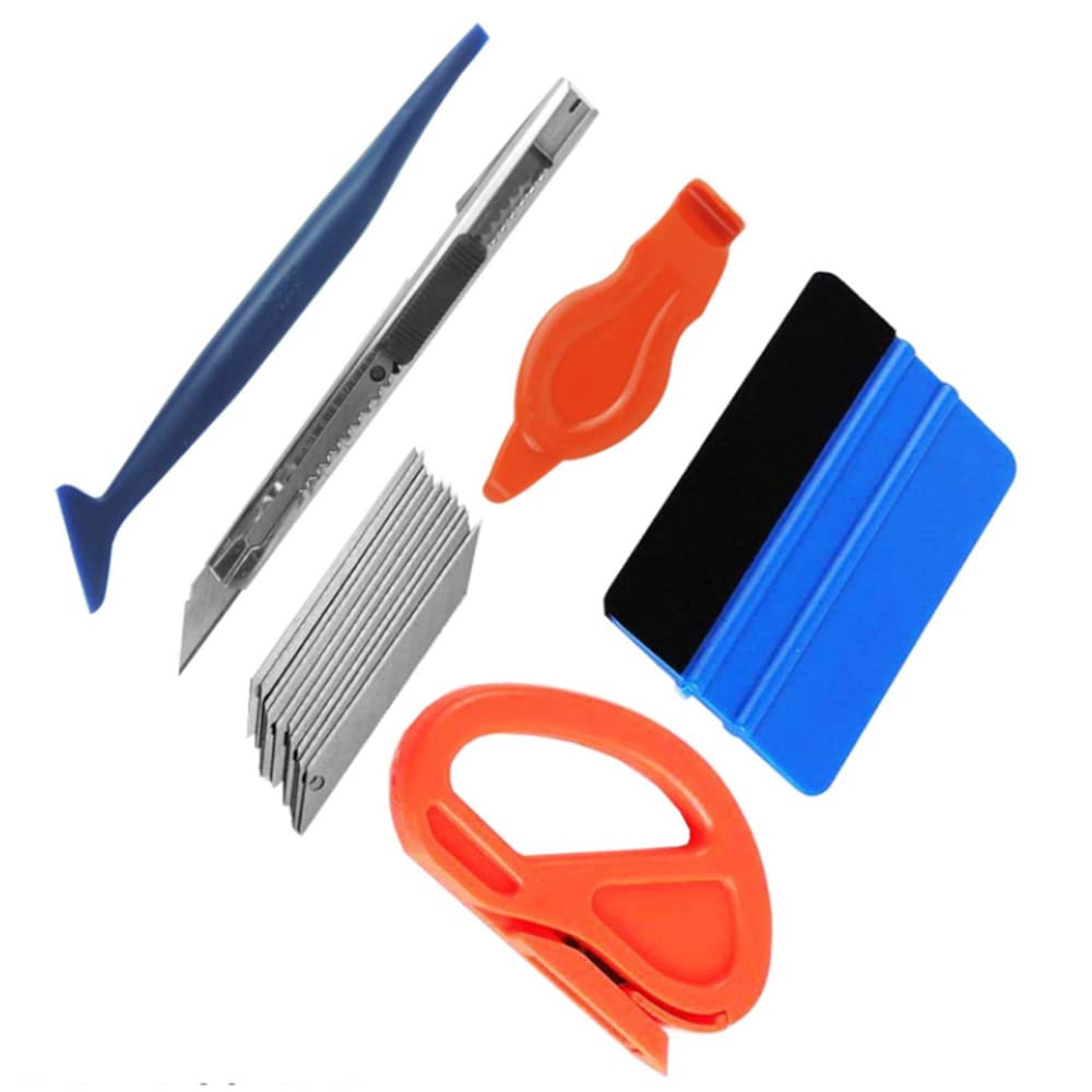 MACHSWON Car Window Film Scraper Tool Kit - Vinyl Wrap & Tint Removal Tool for Auto Glass Cleaning, Sticker Wrapping Accessories - Perfect for DIY Car Detailing, Window Tint Installation & Vinyl Wrap Projects