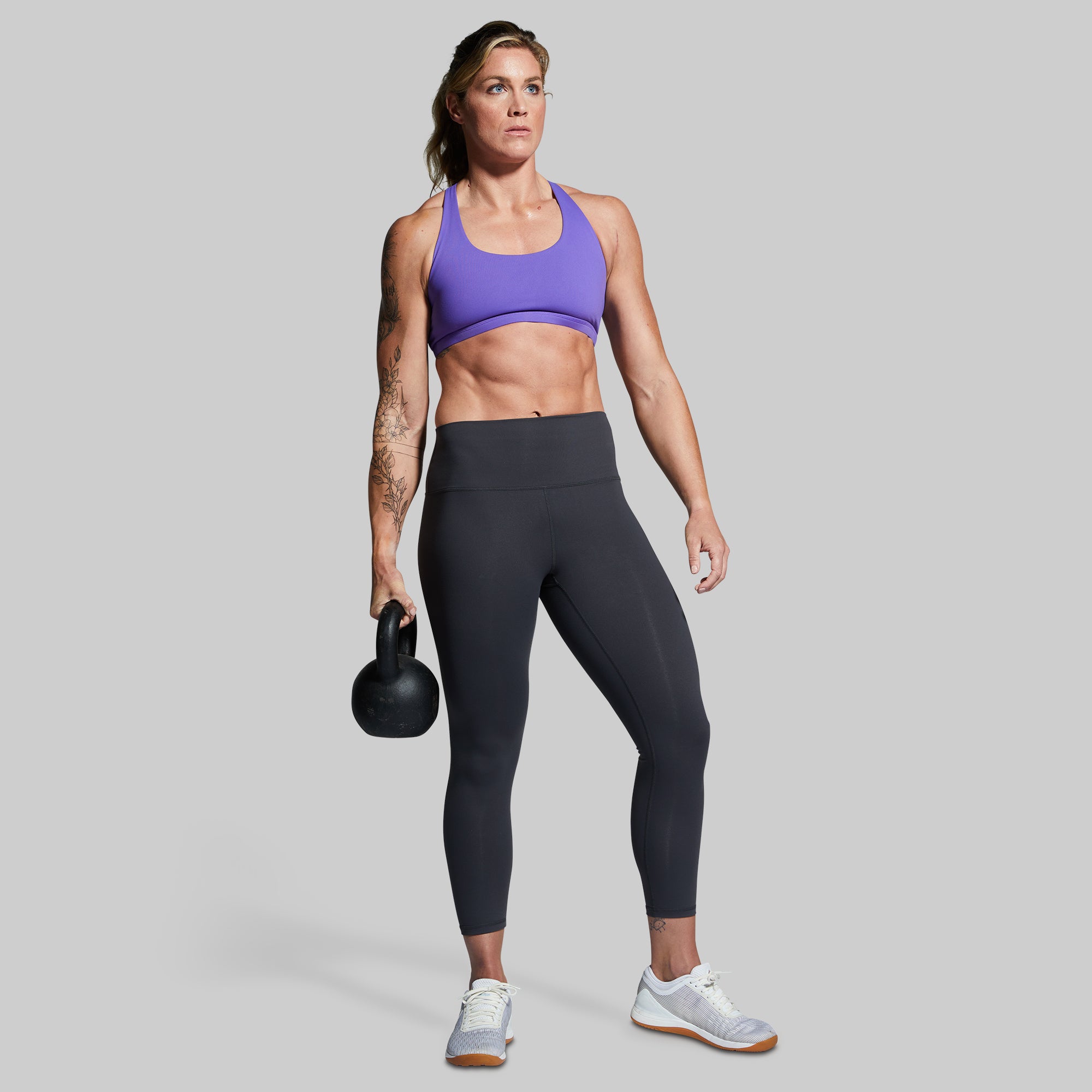 New Heights High-Waisted Yoga Leggings for Women - Grey, Stretchy & Breathable Workout Pants for Running, Gym & Lounge