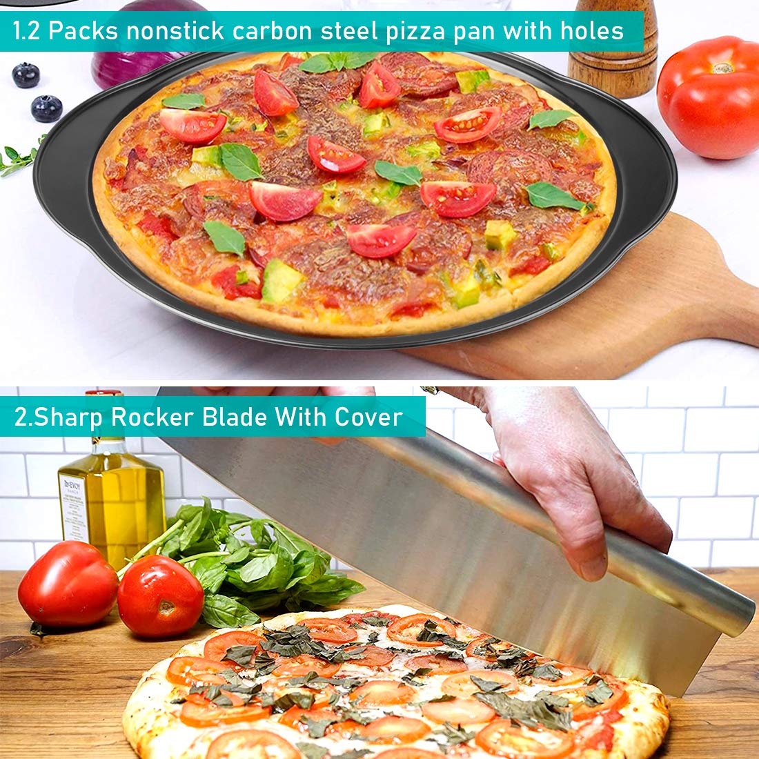 Foldable Pizza Peel Set - 7Pcs 12