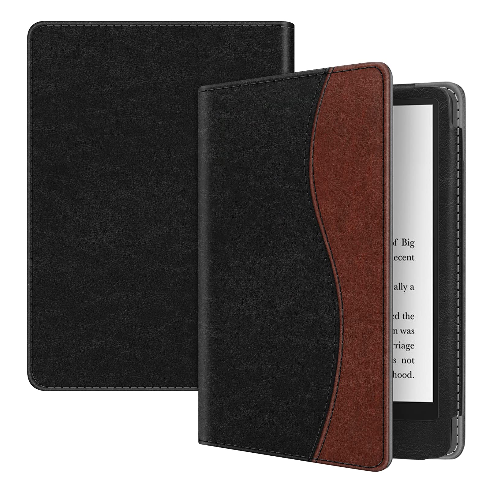 Premium Vegan Leather Folio Case for Kindle Paperwhite 6.8