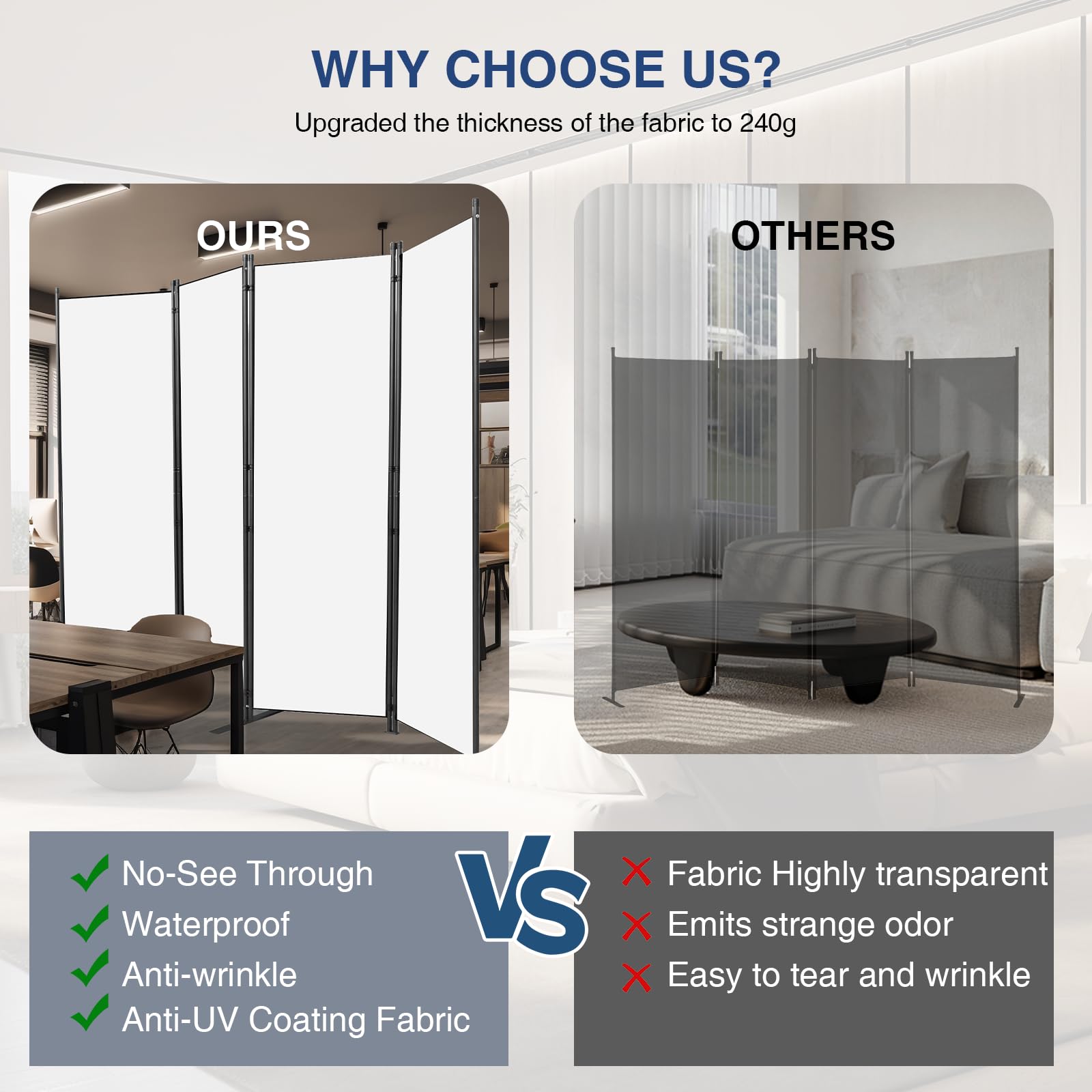 4 Panel Folding Room Divider - 84