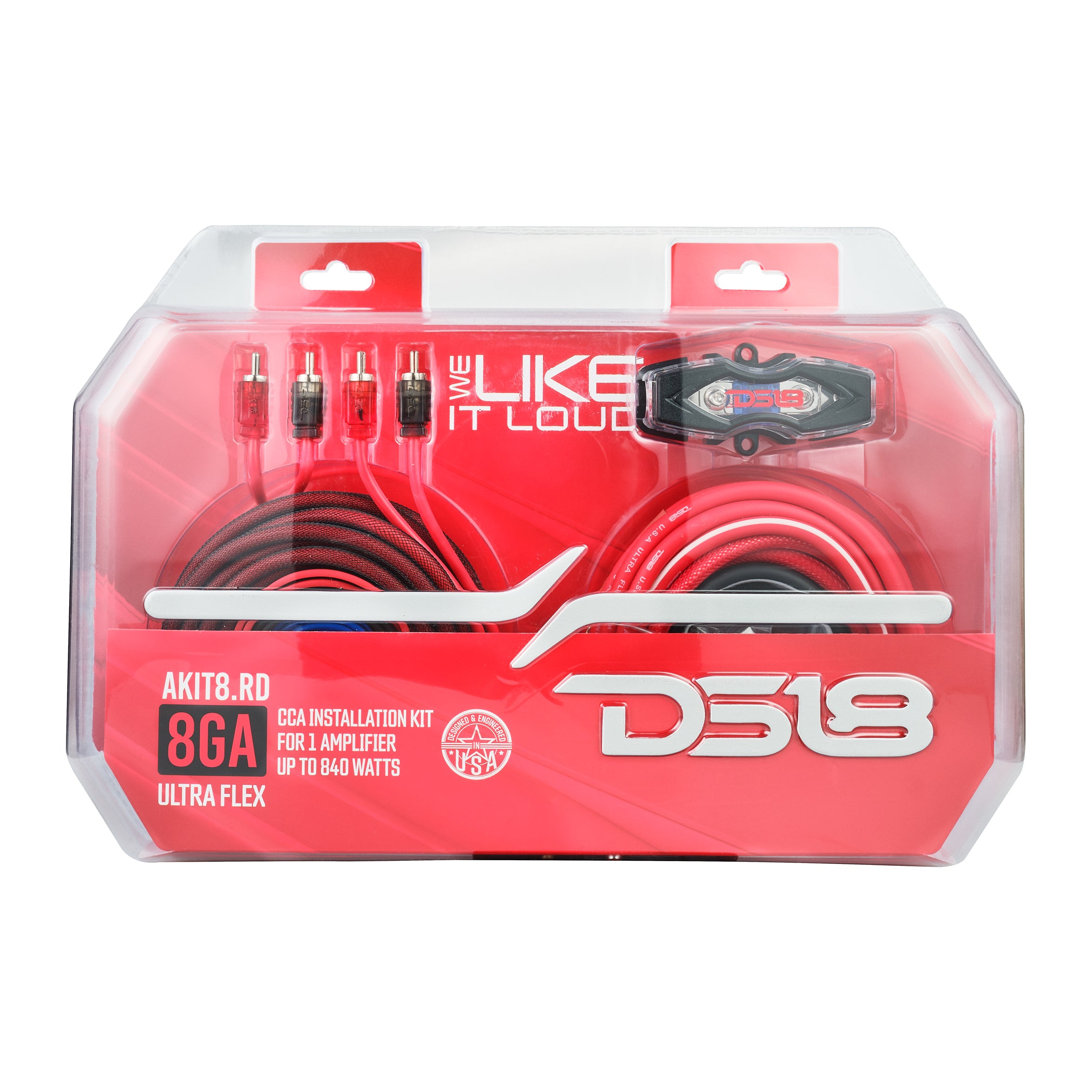 8 Gauge Amplifier Wiring Kit - High Power Car Audio Installation with Red Cables for Enhanced Sound System | Perfect for Car, Truck, and SUV Stereo Upgrades