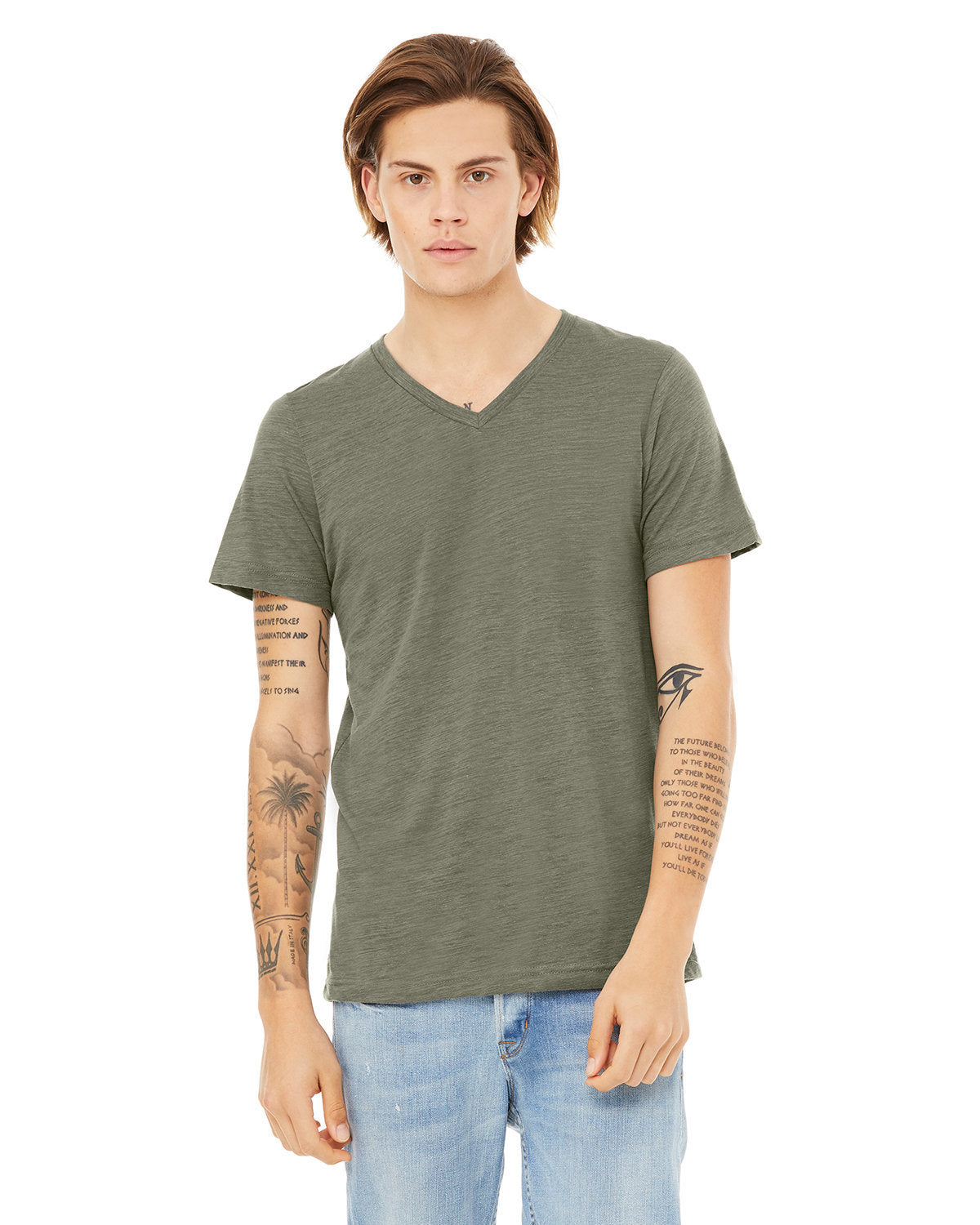 Bella + Canvas 3655C Unisex Soft Textured Jersey V-Neck T-Shirt - Comfortable Casual Wear for Men & Women | Perfect for Everyday Outfits, Layering & Graphic Tees