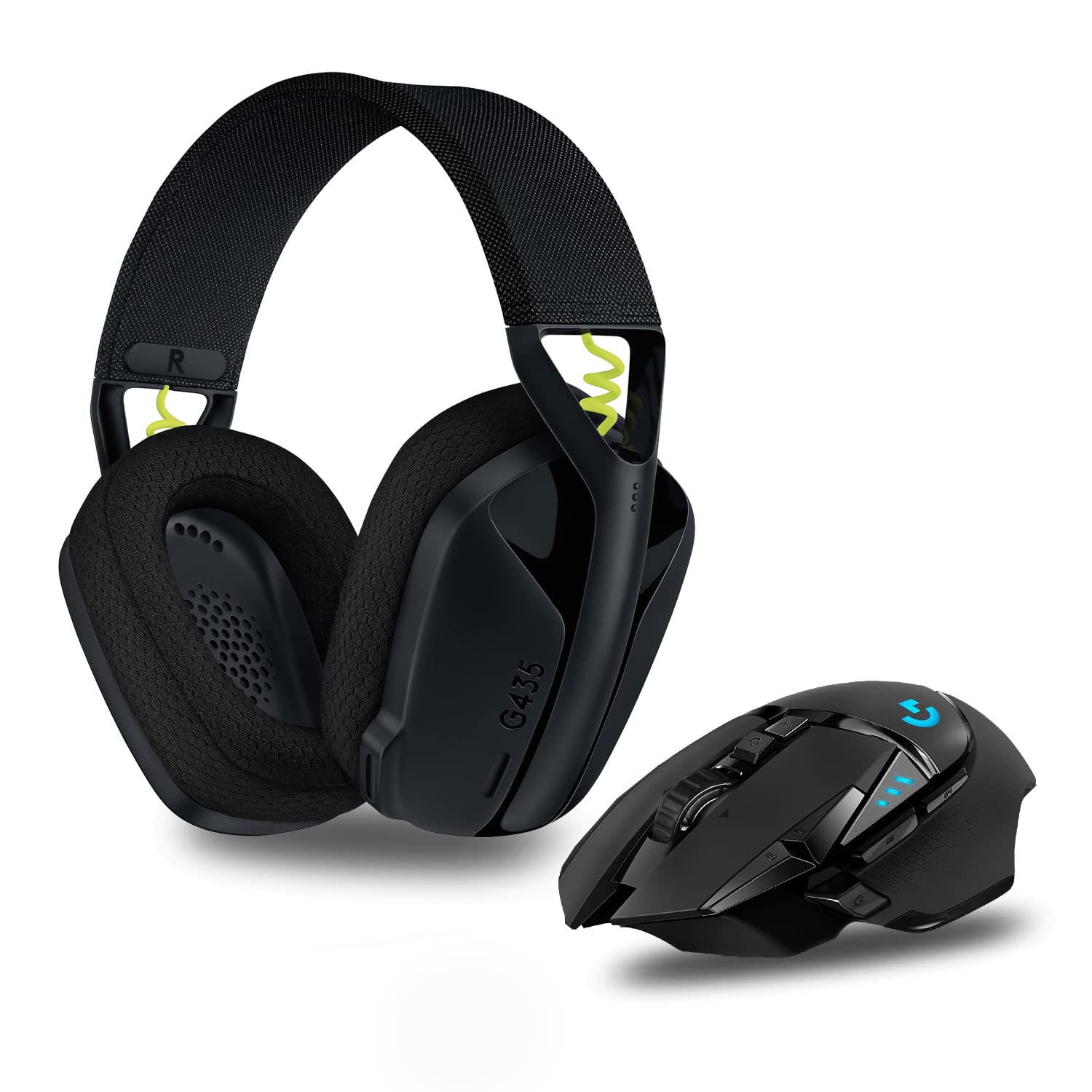Logitech G502 LIGHTSPEED Wireless Gaming Mouse & G435 Wireless Gaming Headset Combo - Black | High-Performance PC Gaming Setup for FPS, MOBA & Esports