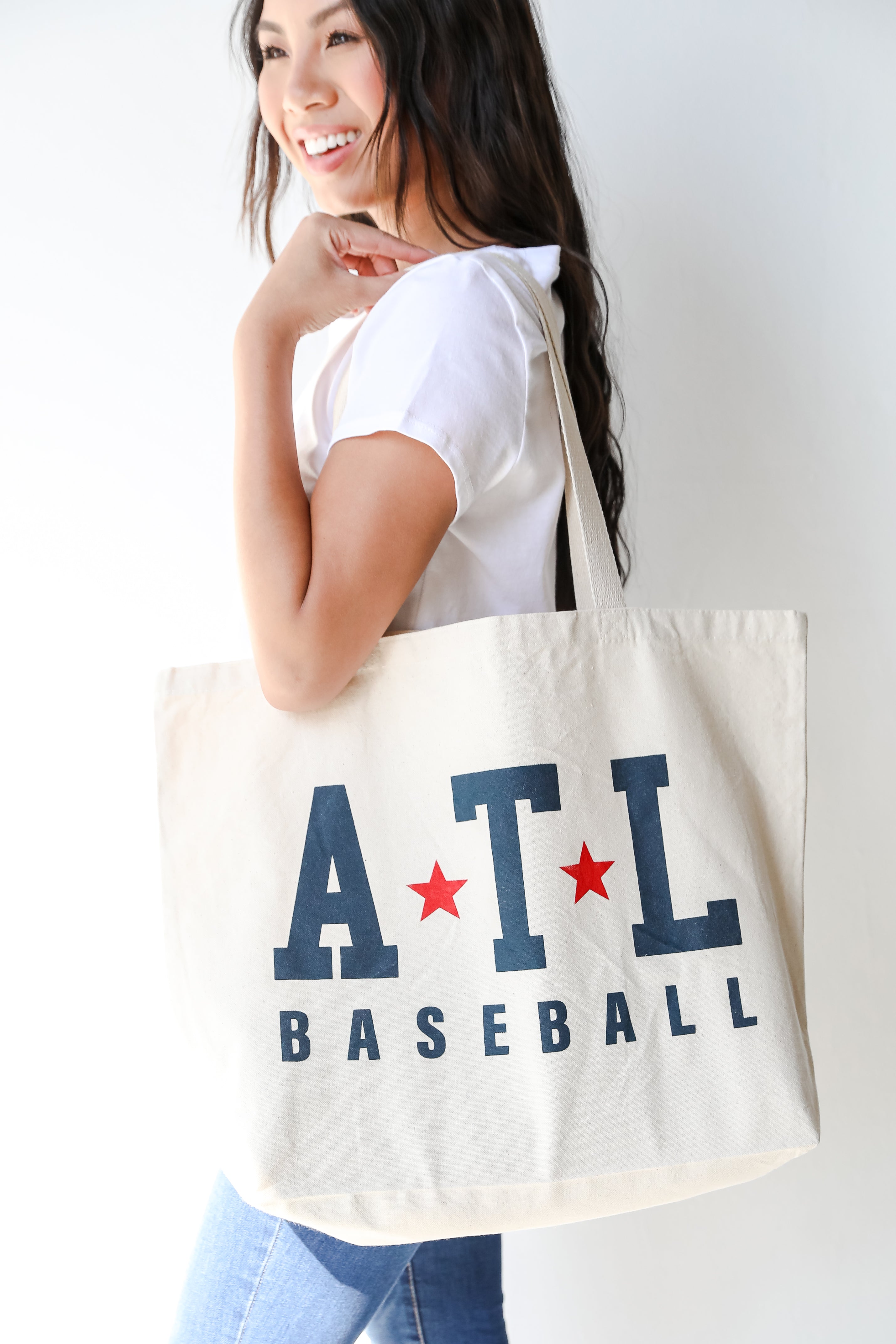 ATL Baseball Star Large Tote Bag - Spacious & Durable Baseball Tote for Women & Men - Perfect for Sports Games, Beach Trips & Everyday Use