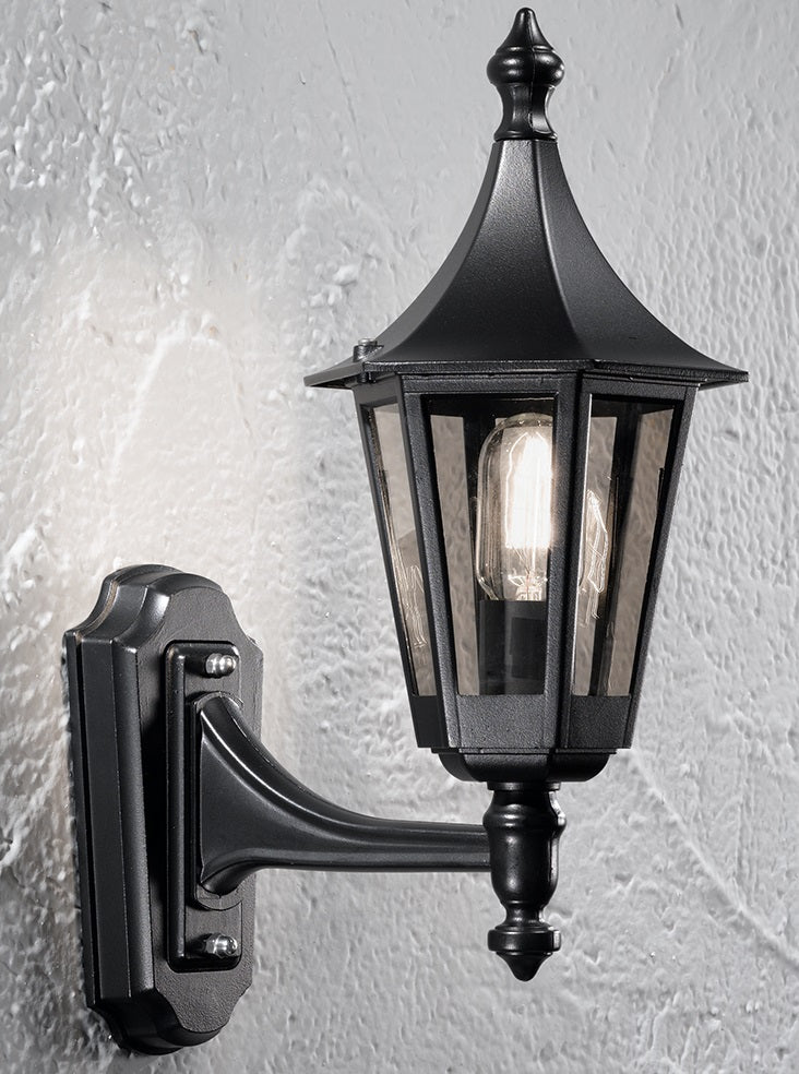 Bournemouth Outdoor Wall Light IP43 Waterproof - Black Aluminum Exterior Sconce for Porch, Garden, and Patio Lighting