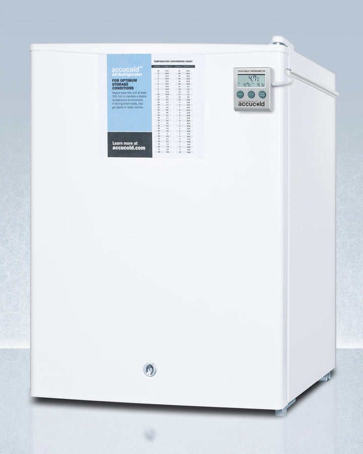 Accucold Compact All Refrigerator with Automatic Defrost FF28LWHPLUS2 - Energy Efficient Mini Fridge for Dorm, Office, Bedroom & Small Spaces