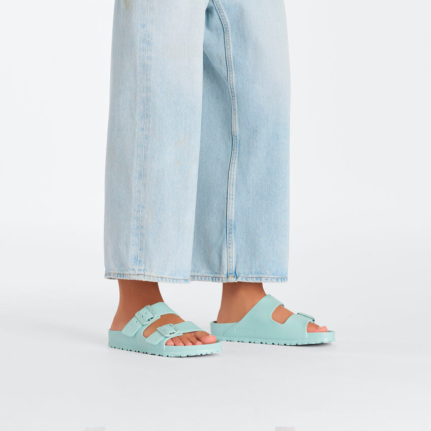 Birkenstock Women's Arizona EVA Essentials Sandal | Comfortable Slide Sandals for Women | Surf Green | Beach, Pool & Summer Outdoor Wear