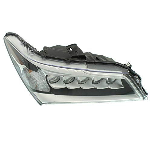 CAPA-Certified 2014-2016 Acura MDX Right Passenger Side LED Headlight Assembly with Bulb - Direct Replacement for Improved Night Visibility & Safety Driving