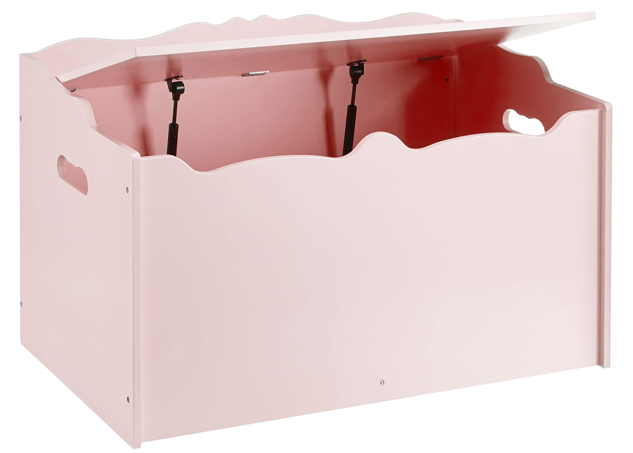Amazon Basics Kids Toy Storage Box - Wooden Organizer Chest with Lid, Pink (30