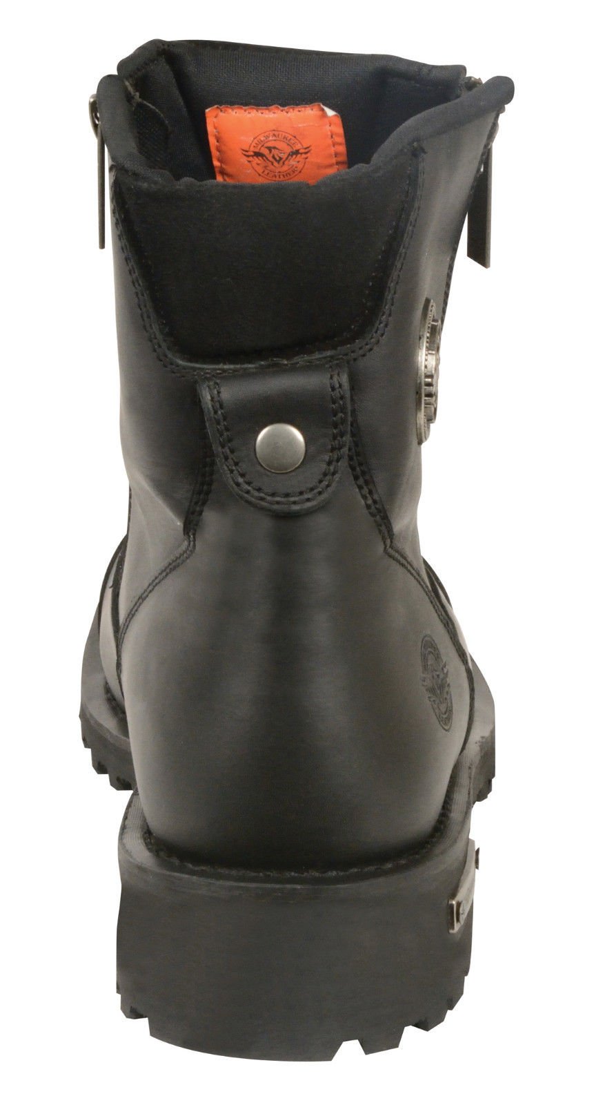 Milwaukee Leather Men's Super Clean Double Sided Zipper Boots - Round Toe Black Size 9 | Durable Work Boots for Construction & Outdoor Activities