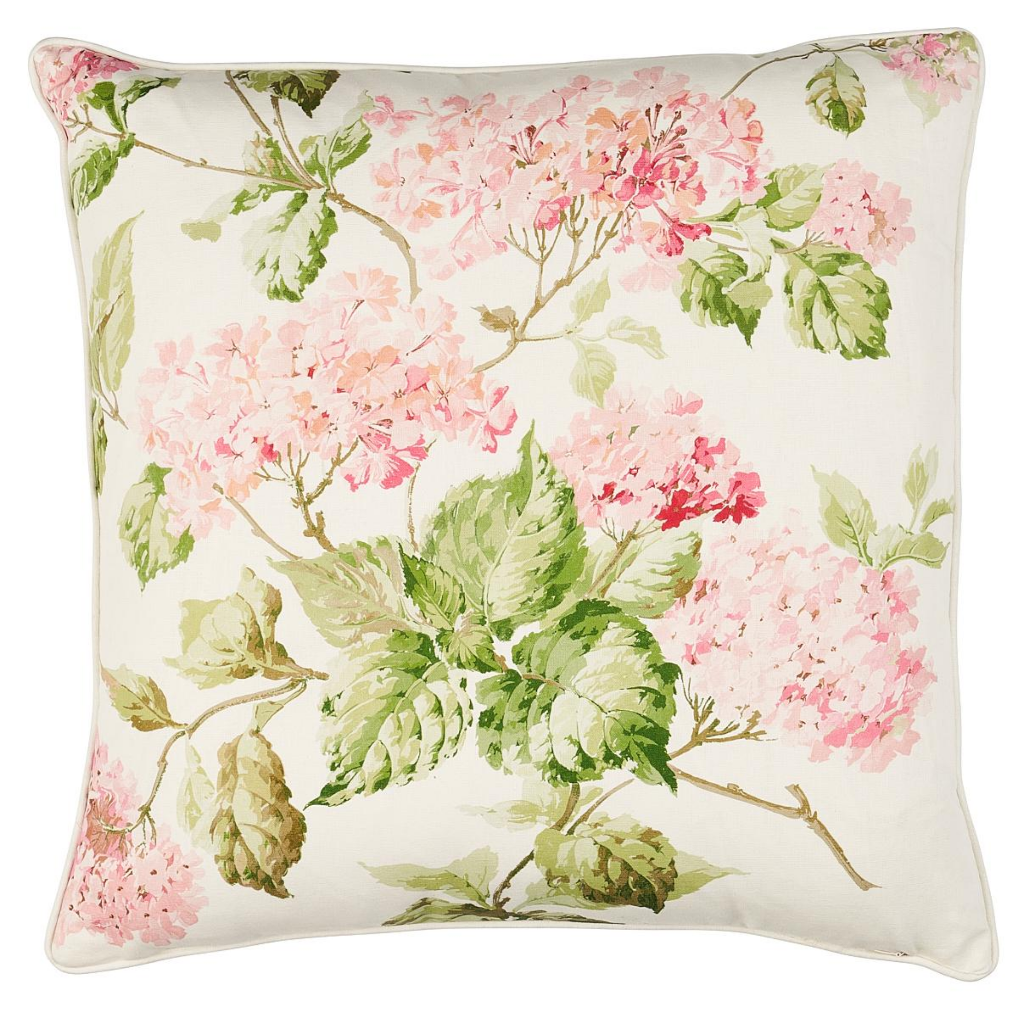 Blush Pink Summer Hydrangea Throw Pillow - Soft Decorative Cushion for Sofa, Bed, Living Room & Nursery - Perfect Home Decor Accent for Cozy Spaces