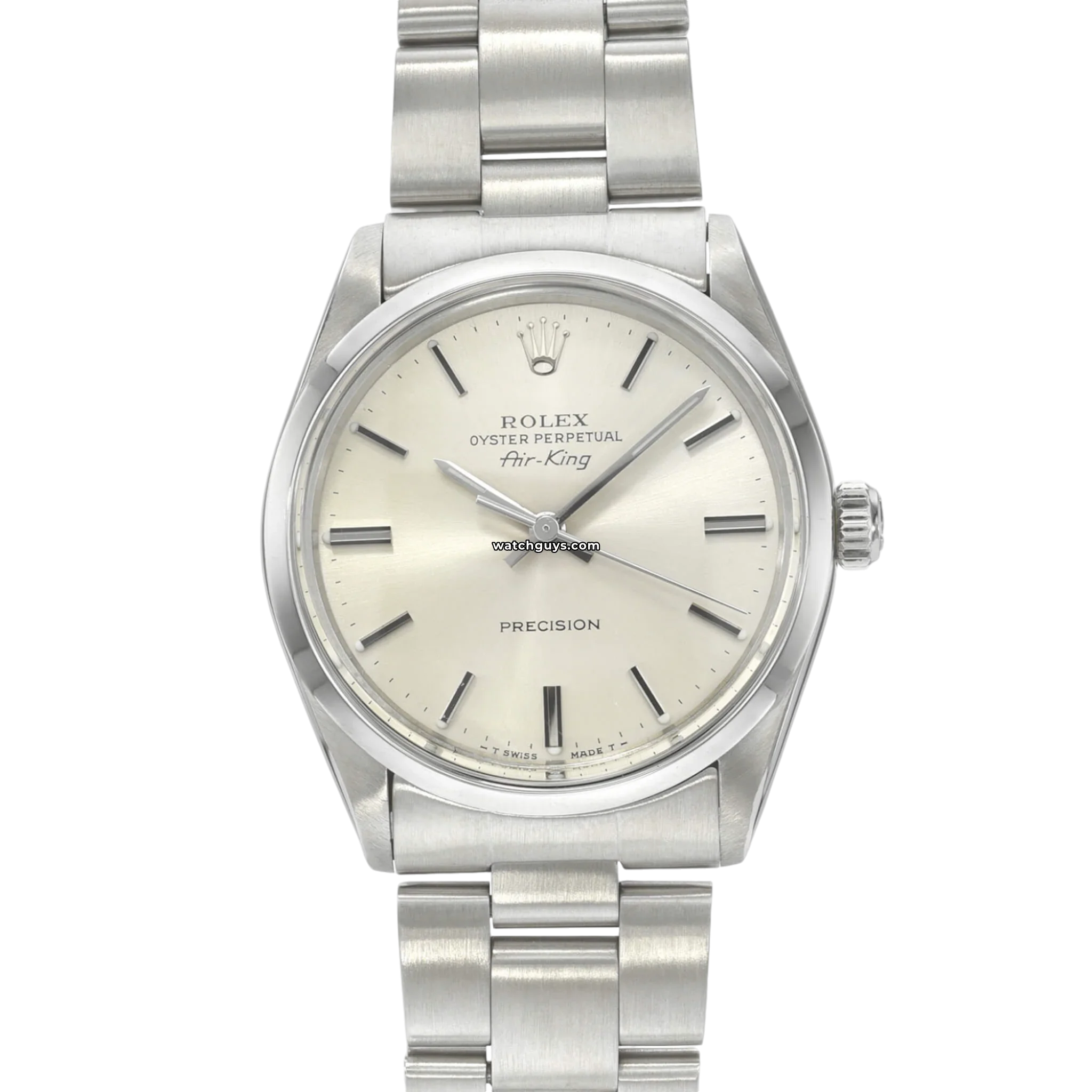 Authentic Rolex Air King 5500 Silver Dial Men's Watch - Luxury Vintage Timepiece for Business, Formal & Special Occasions