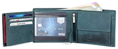 Premium Men's Genuine Leather Wallet (Blue) - RFID Blocking Bifold Wallet for Travel & Everyday Use - Durable Slim Wallet with Multiple Card Slots & Cash Pocket - Perfect Gift for Men