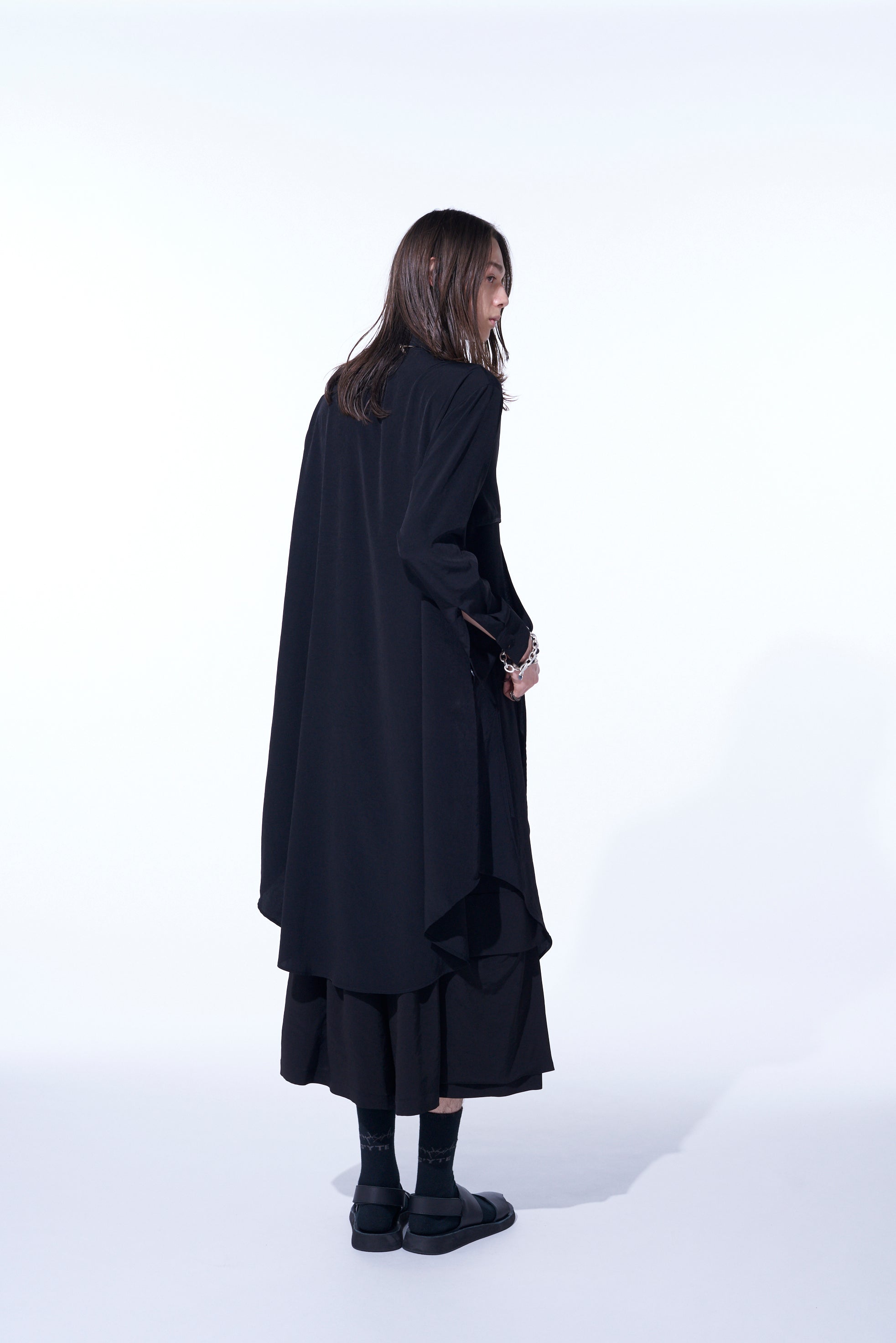 Elegant Crepe de Chine Shirt Dress with Double Tailored Right Front - Perfect for Office Wear & Casual Outings