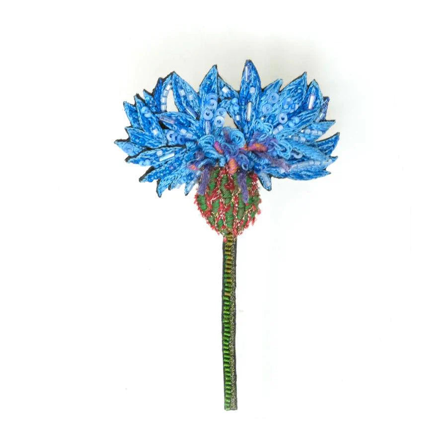 Blue Cornflower Brooch Pin - Vintage Floral Lapel Pin for Women, Elegant Jewelry Accessory for Blazers, Dresses & Hats | Perfect for Weddings, Parties & Office Wear