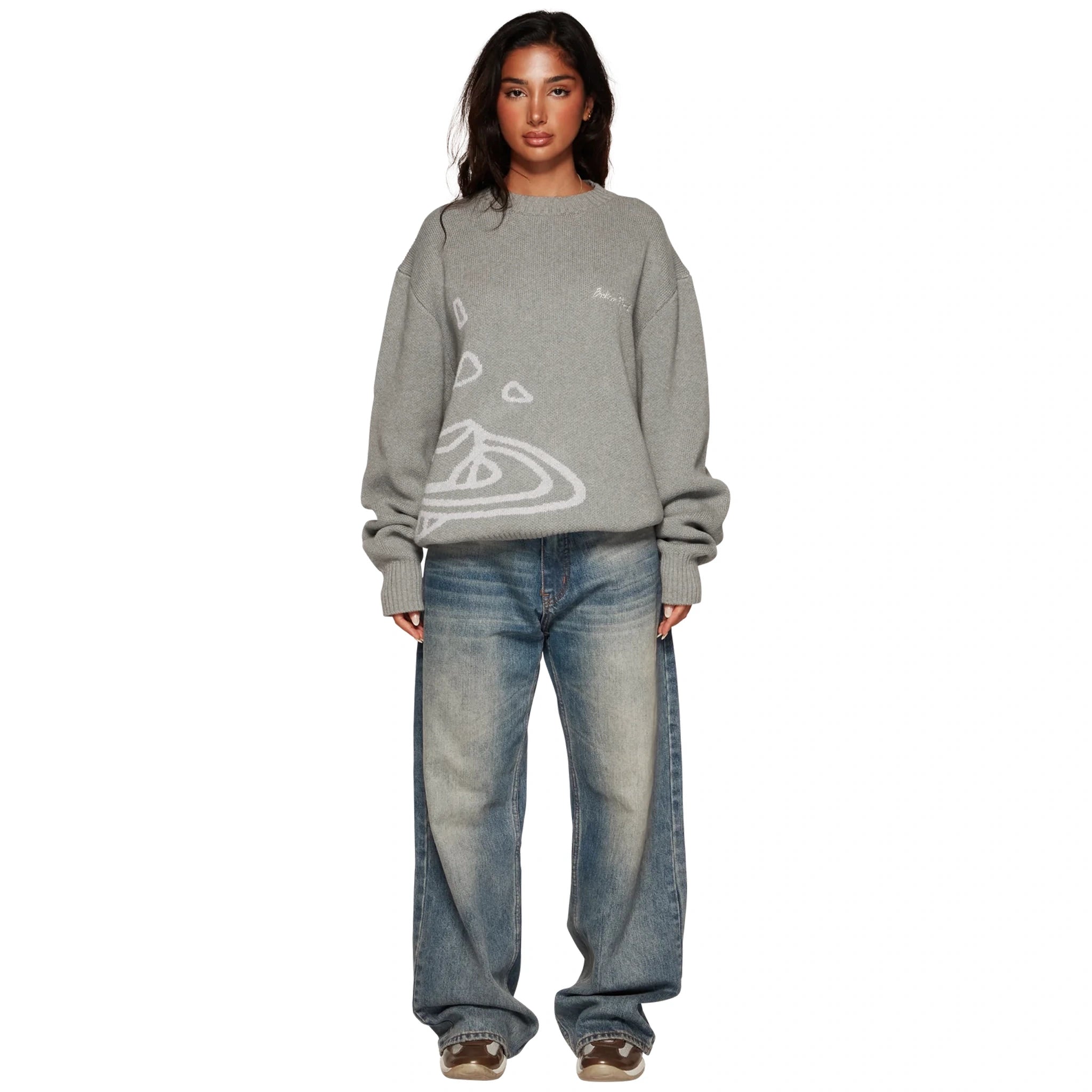 Broken Planet Heather Grey Knit Sweatshirt - Cozy Oversized Pullover for Men & Women | Perfect for Casual Wear, Fall Fashion, and Street Style Outfits