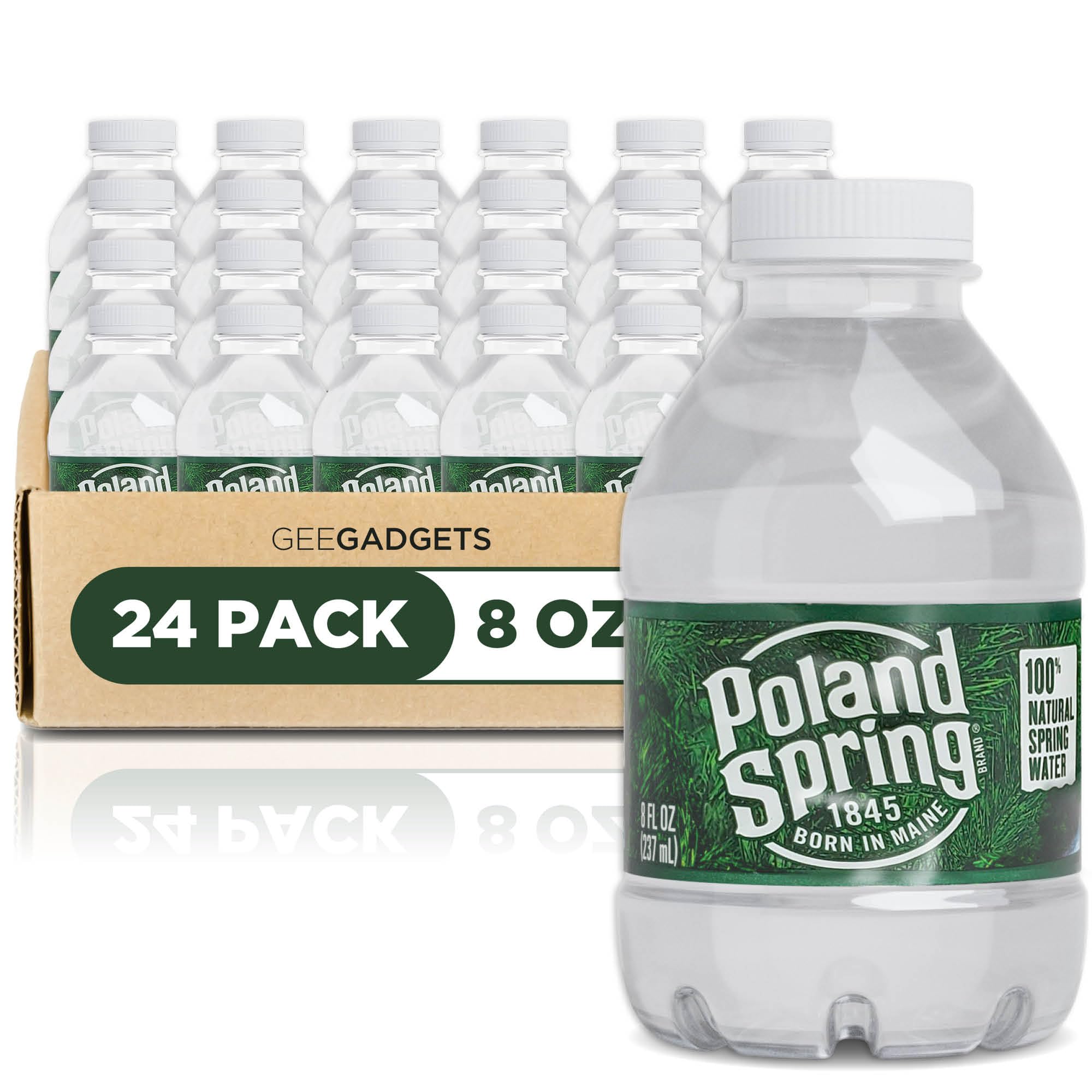 24 Pack 8 oz Mini Spring Water Bottles - Recyclable Disposable Small Water Bottles for Kids & Adults - Perfect for Lunch Boxes, Backpacks, School, Work, Travel, Gym, Hiking and Outdoor Activities