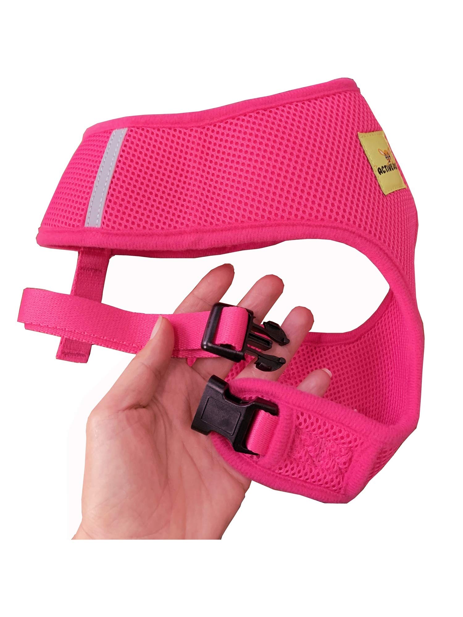 Adjustable No-Pull Dog Harness with Front Clip - Reflective & Breathable Pet Vest for Small, Medium & Large Dogs (X-Small, Pink) - Perfect for Walking, Running & Outdoor Adventures