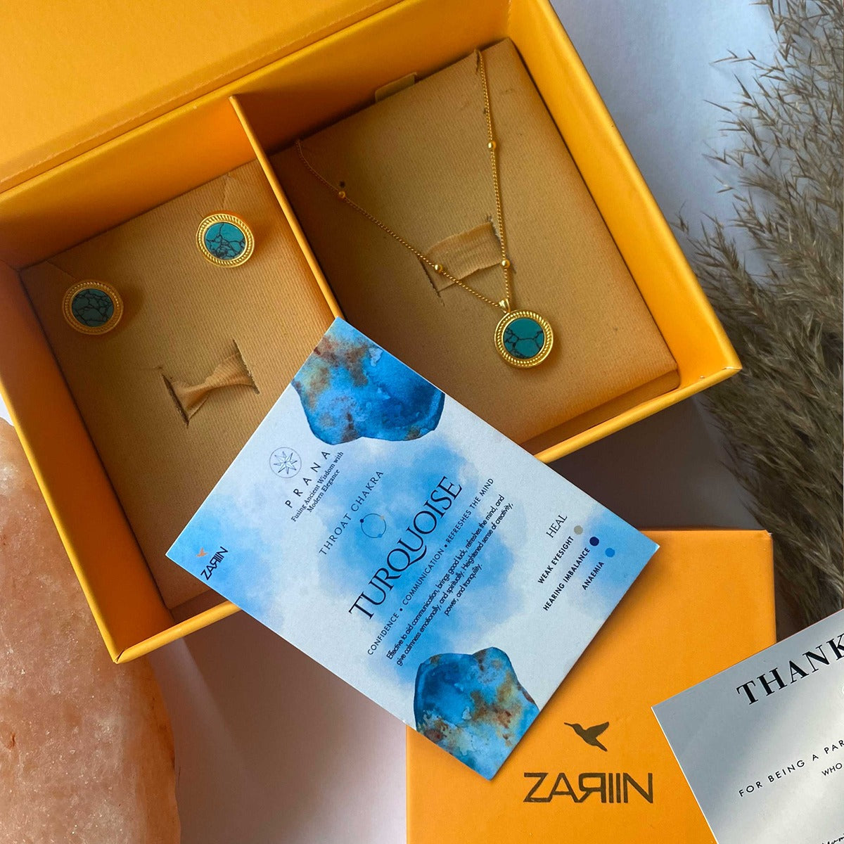 Harmony Pendant Necklace & Stud Earrings Set - Turquoise Gemstone Jewelry for Women | Perfect for Weddings, Parties & Everyday Wear