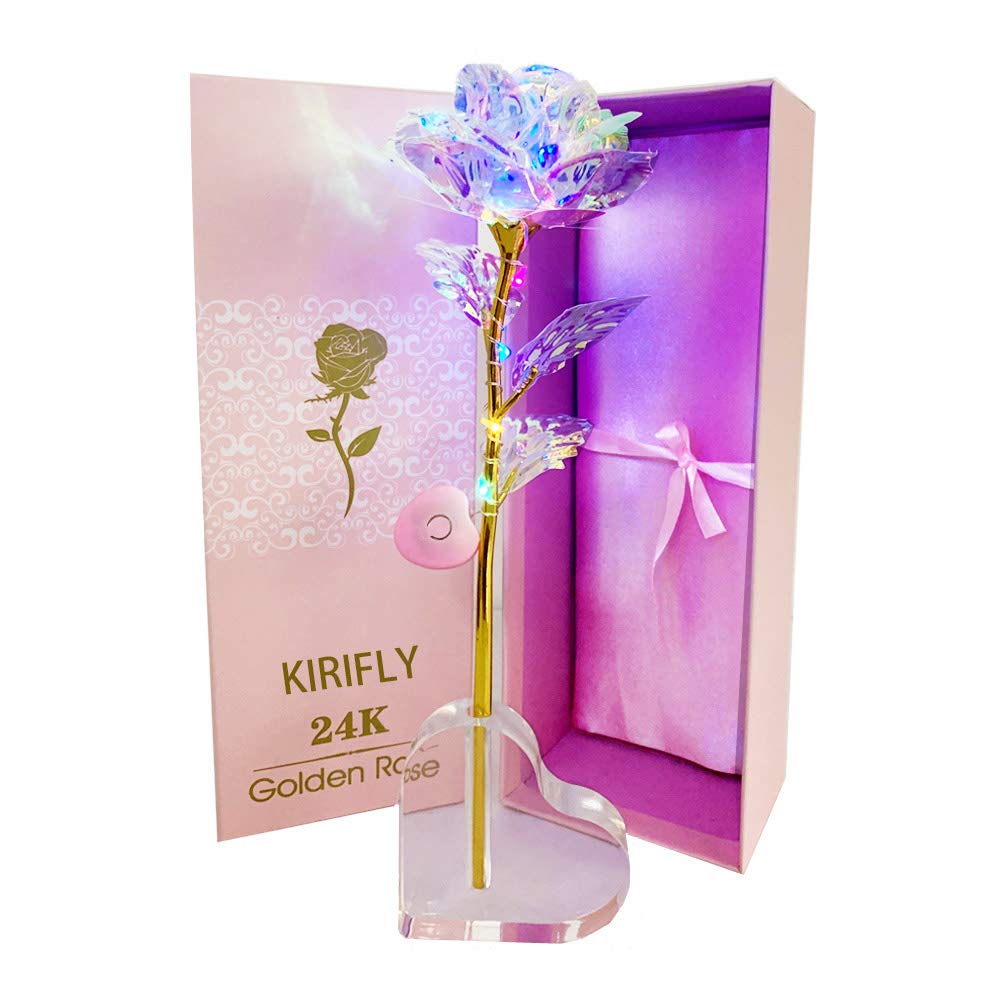 KIRIFLY Artificial Christmas Rose Flowers - Gold & Colorful Plastic Eternal Roses for Birthday, Anniversary, Engagement Gifts | Perfect for Women's Home Decor, Wedding Centerpieces & Romantic Gift Giving
