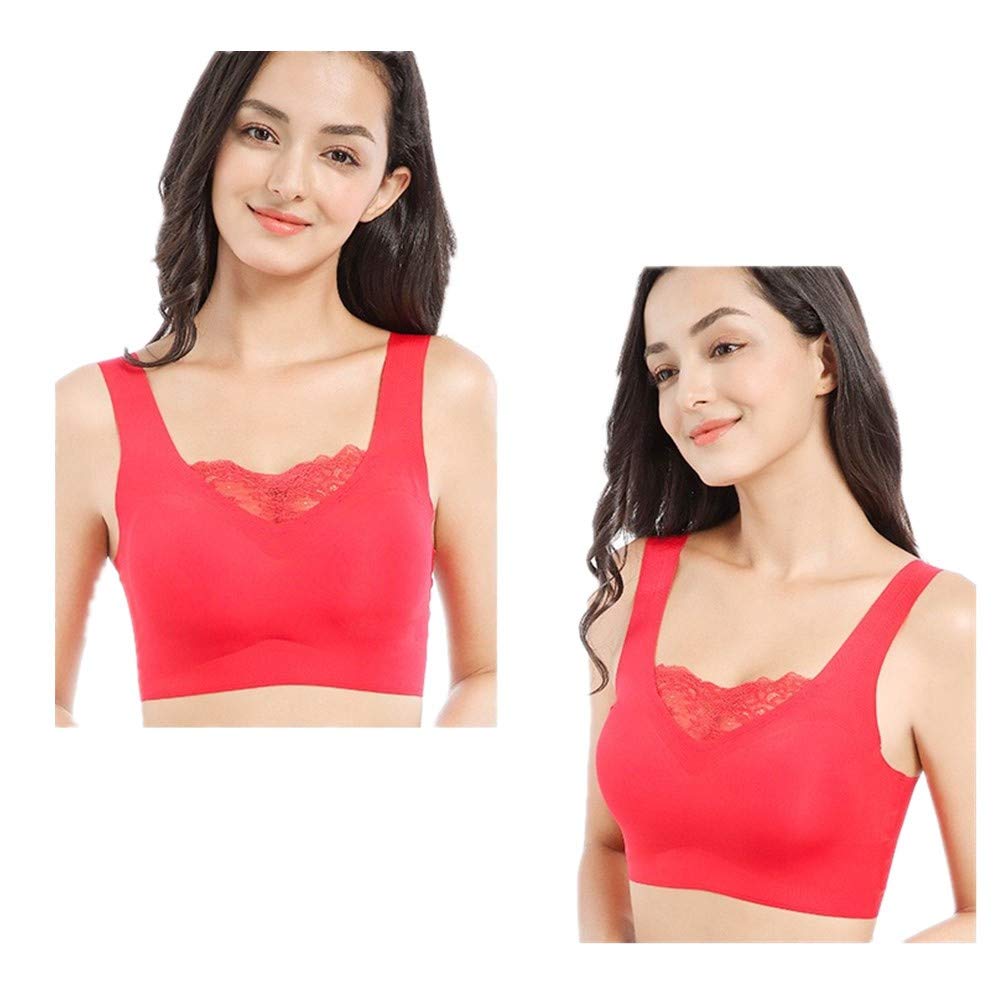 MOONMALLS Women's Seamless Wireless Sports Bra - Plus Size Yoga Bras for Women with Soft Comfort Support - Perfect for Gym, Running, Yoga & Everyday Wear