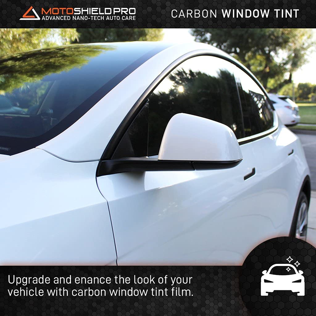 Professional MotoShield Pro Precut Carbon Window Tint for Trucks, SUVs & Minivans - Blocks 99% UV Rays & Heat - Side Window Protection Kit for Vehicles | Perfect for Road Trips, Daily Commutes & Summer Driving