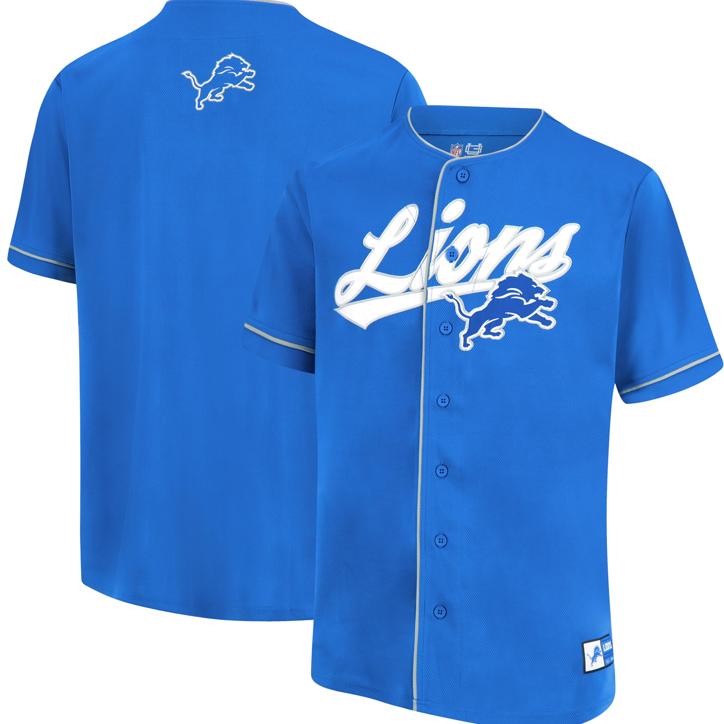 Ultra Game NFL Official Unisex Adult's Game Day Button Down Baseball Mesh Jersey Shirt – Perfect for Tailgating, Sports Bars & Fan Events