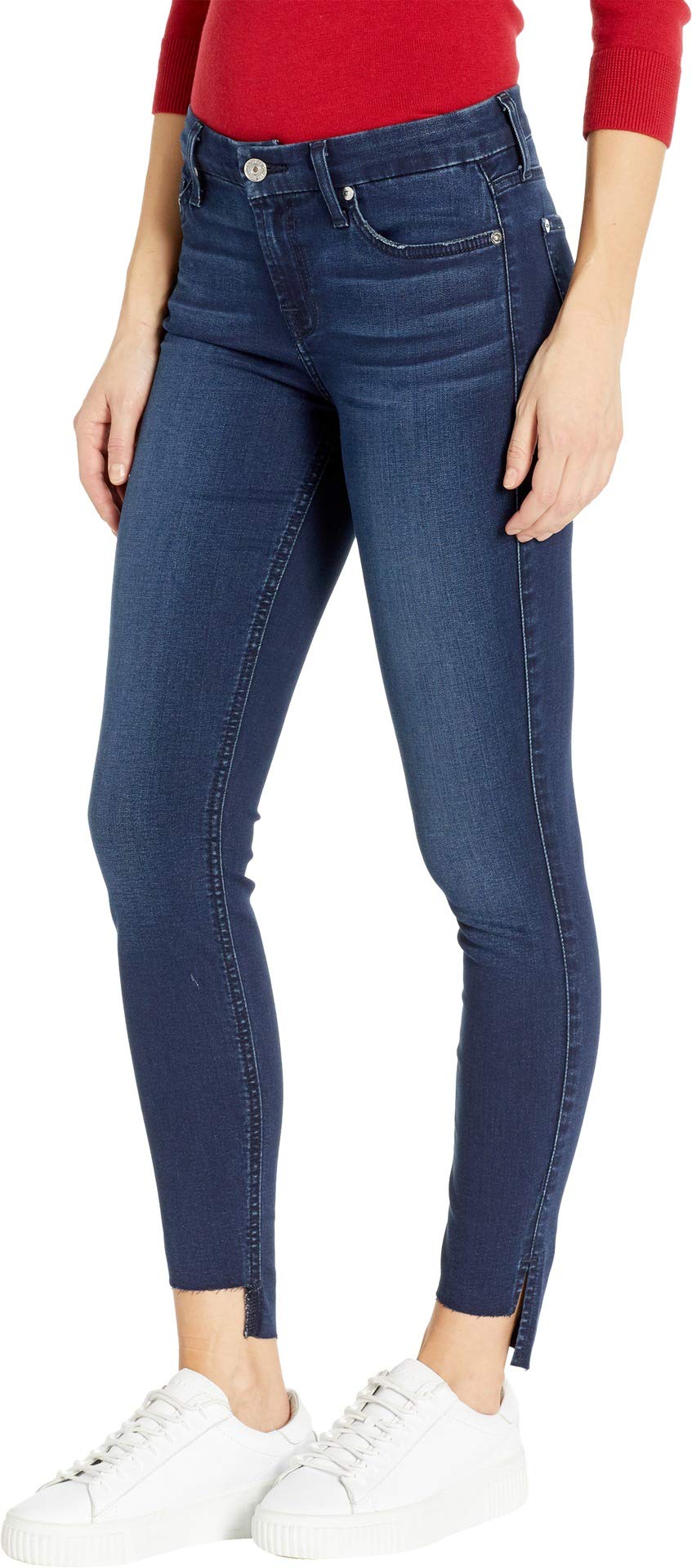 7 For All Mankind Women's Ankle Skinny Jeans - Mid Rise Stretch Denim Pants for Casual Wear & Night Out