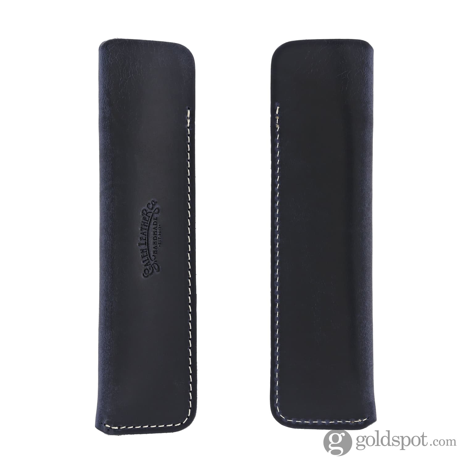 Galen Leather Single Pen Case in Crazy Horse Navy Blue - Premium Leather Pen Holder for Fountain Pens, Ballpoints & Rollerballs - Perfect for Office, School & Travel