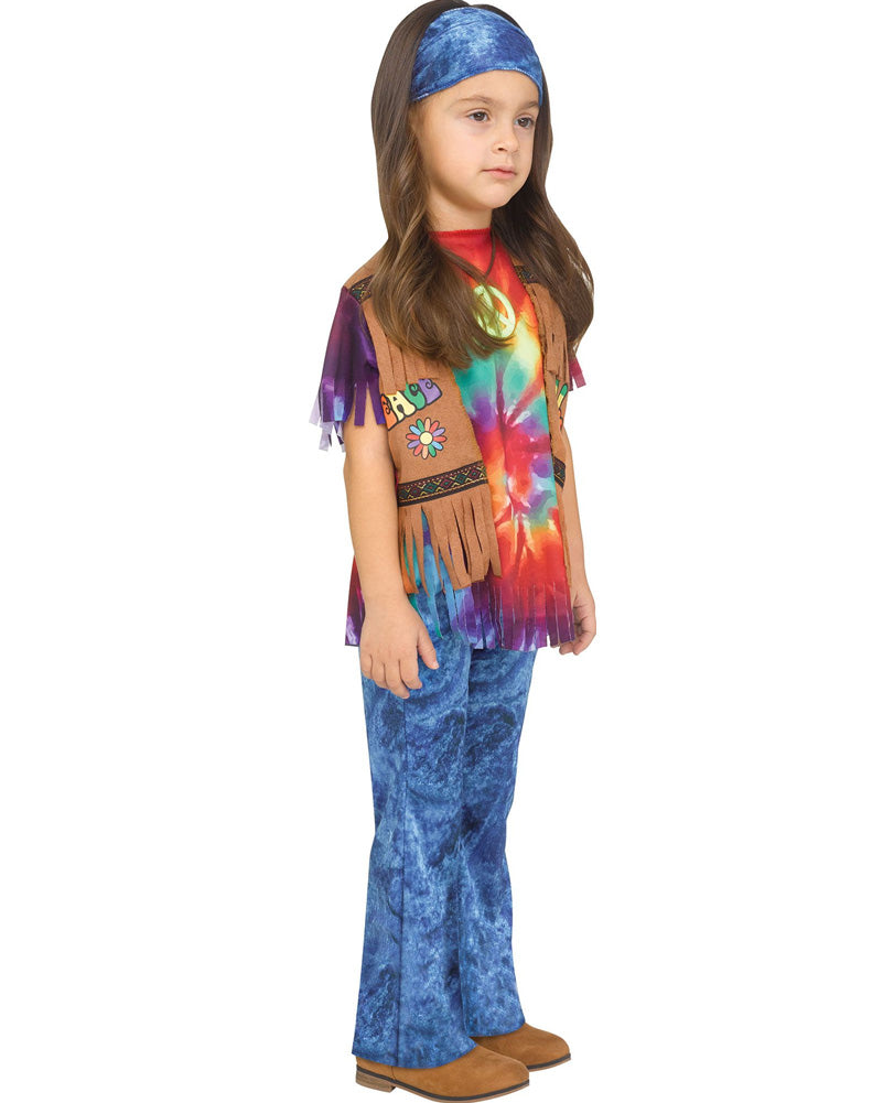 Groovy 60s Baby Girl Toddler Costume - Retro Hippie Outfit for Dress Up, Halloween & Themed Parties
