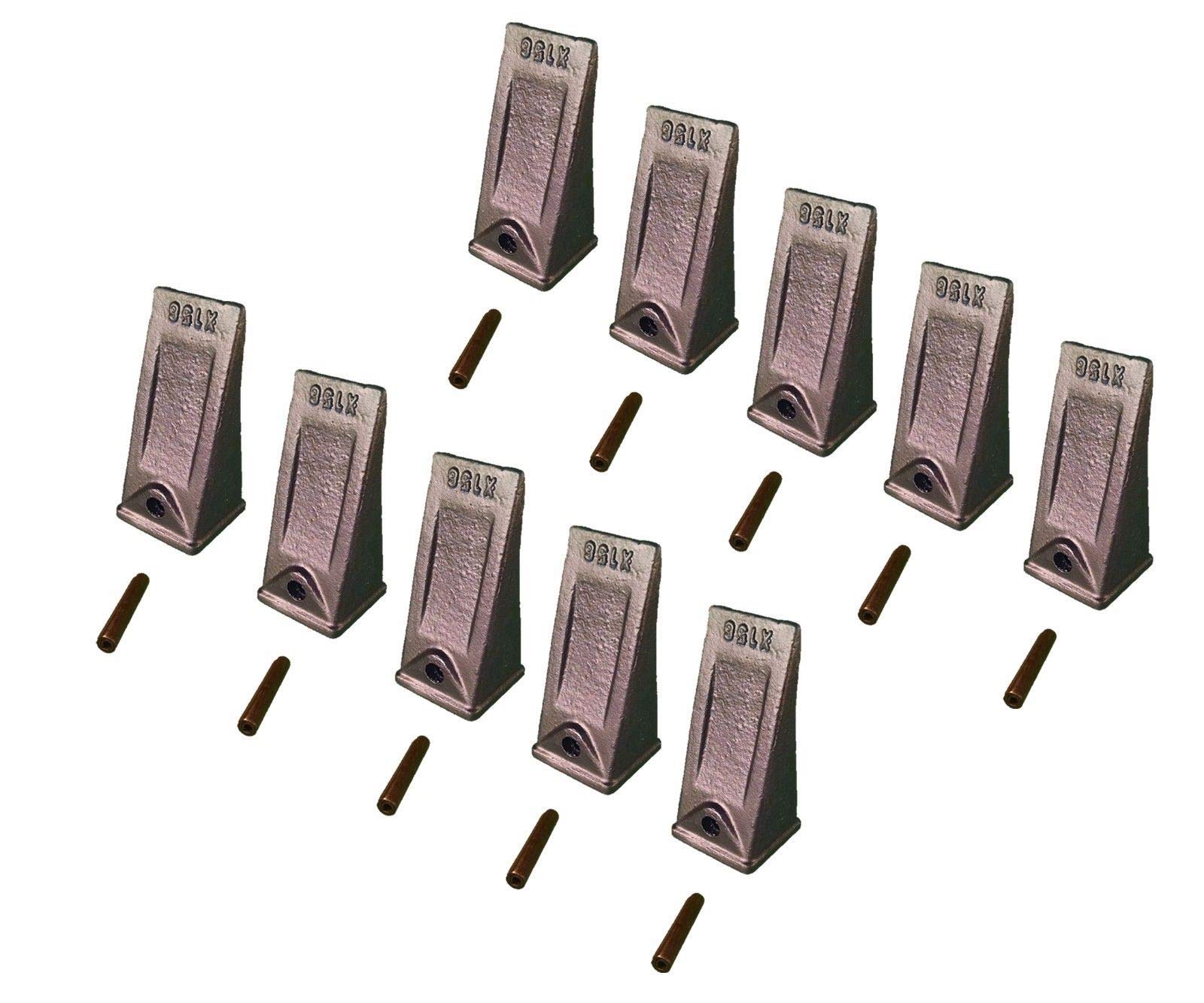 Hensley Style Mini Excavator Bucket Teeth & Pin Set - 10 Pack X156S P156 for Digging, Trenching & Construction Work