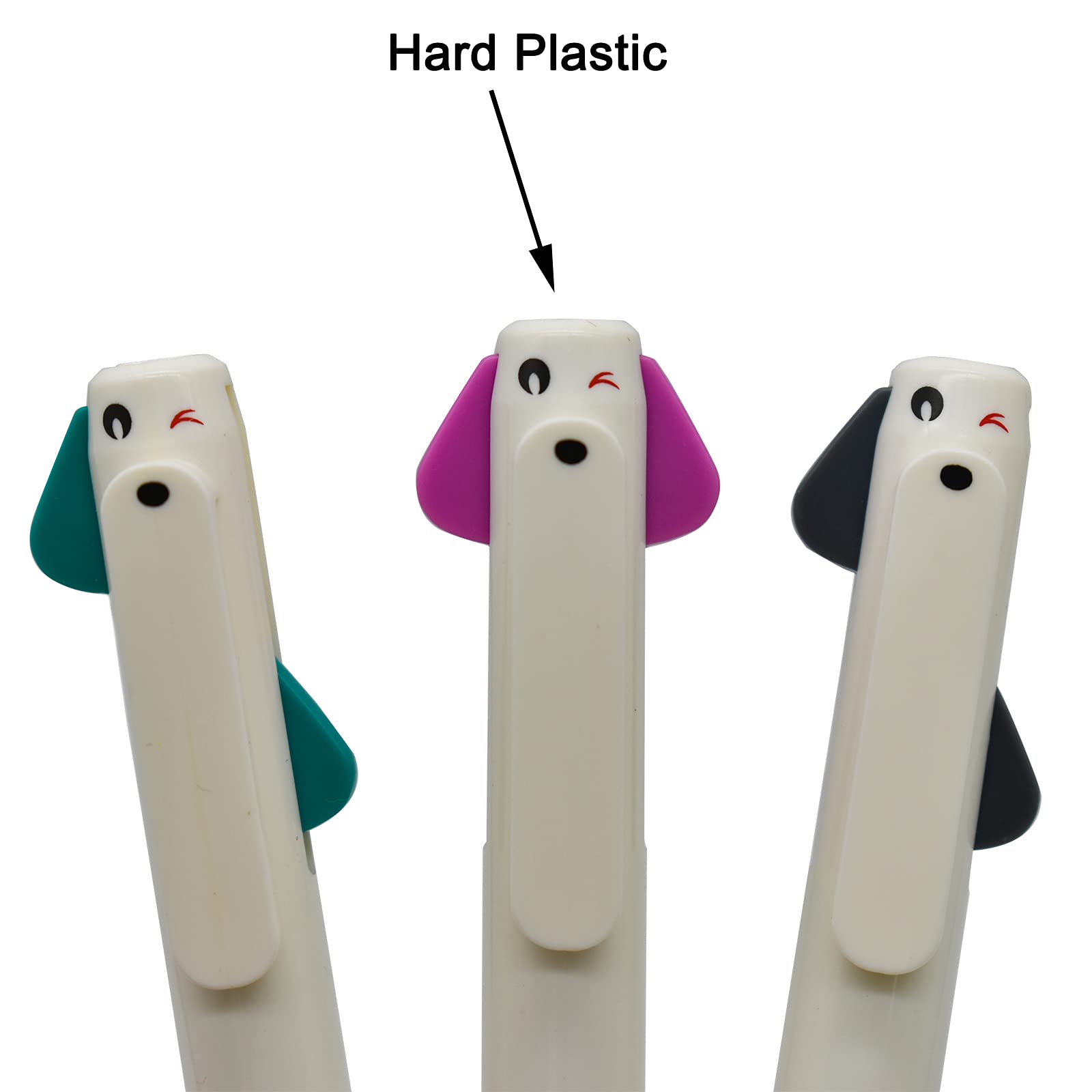 Maydahui 12-Pack Cute Dog Shaped Ballpoint Pens - Retractable Gel Ink Pens with Cartoon Puppy Design (Black & Red) for School, Office & Gifts | Fun Writing Supplies for Kids & Students