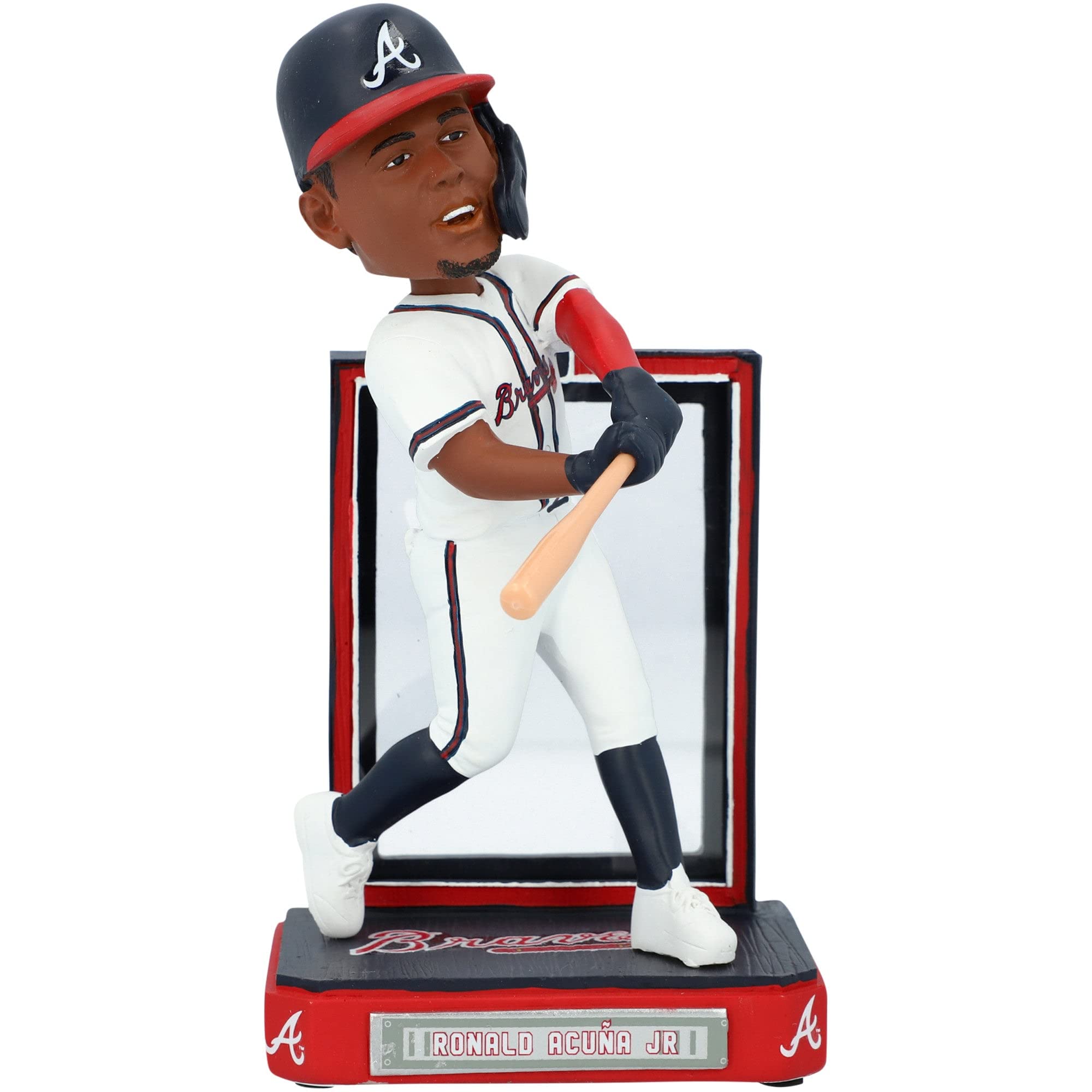 Ronald Acuna Jr. Atlanta Braves MLB Trading Card Bobblehead - Perfect for Baseball Fans, Collectors, and Game Room Decor