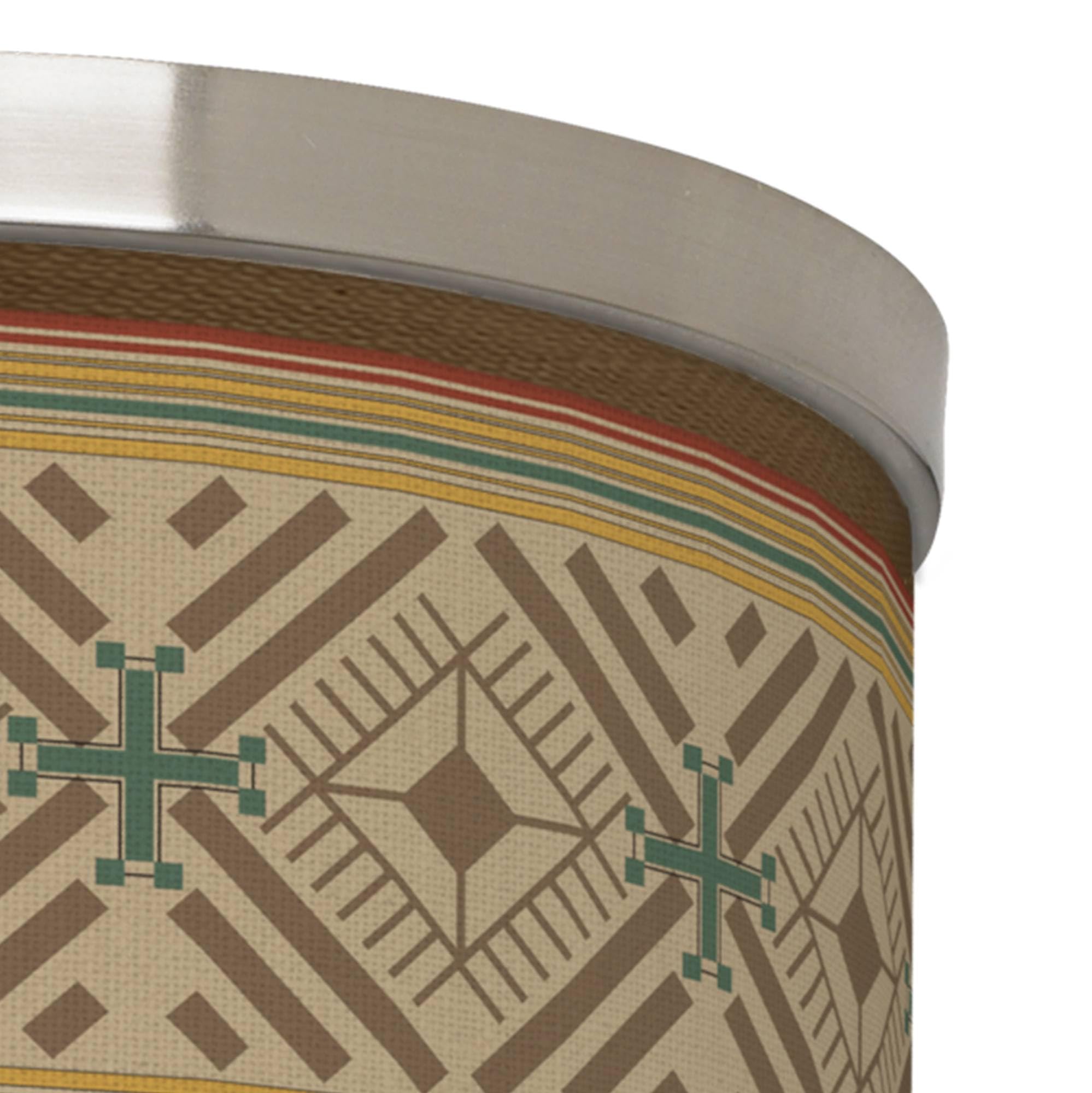 Desert Diamonds Giclee Nickel 10.25 Inch Wide Ceiling Light with Printed Shade - Elegant Lighting for Living Room, Bedroom & Dining Area