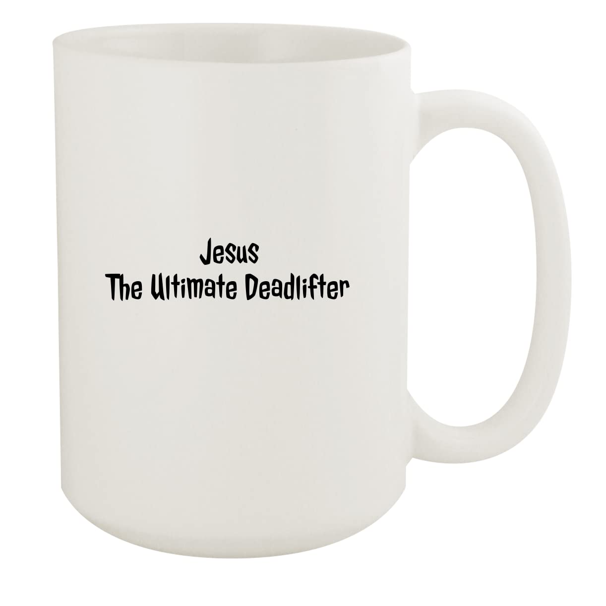 Jesus The Ultimate Deadlifter - 15oz White Ceramic Coffee Mug for Gym Enthusiasts & Christian Faith Followers - Perfect for Workouts, Bible Study & Gift Giving