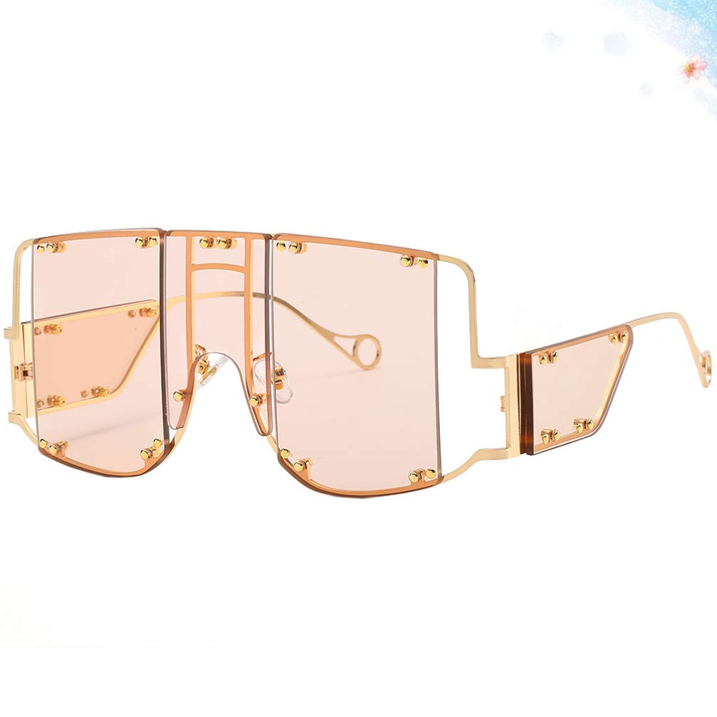 KESYOO Pink Punk Rivet Sunglasses - UV Protection Unisex Fashion Shades for Men & Women - Perfect for Beach, Hip Hop, and Photo Props