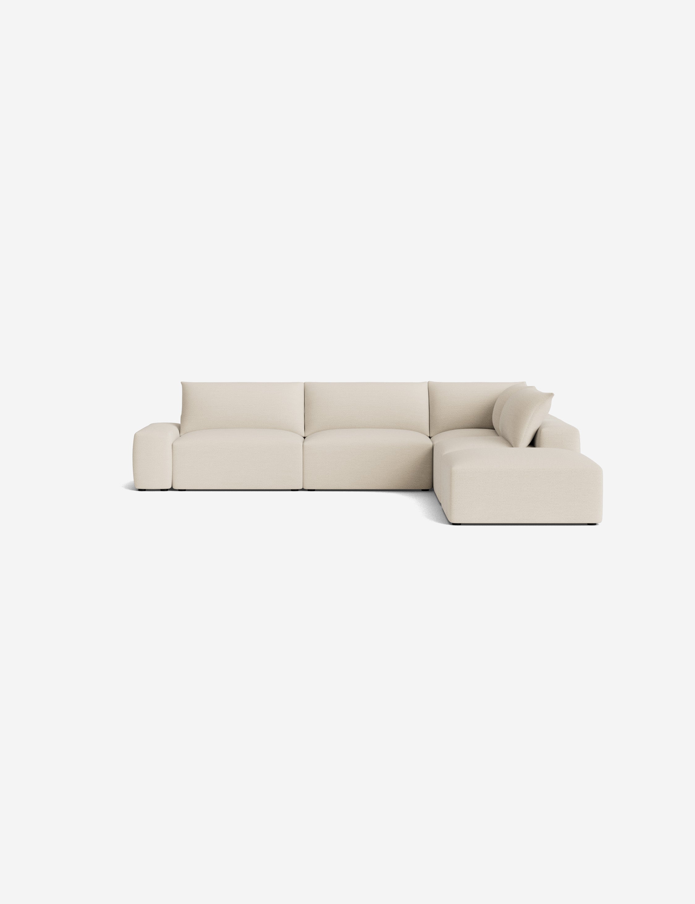 Brinley Chaise Sectional Sofa - Modern L-Shaped Couch with Chaise Lounge for Living Room, Family Room & Home Theater - Comfortable Fabric Upholstery