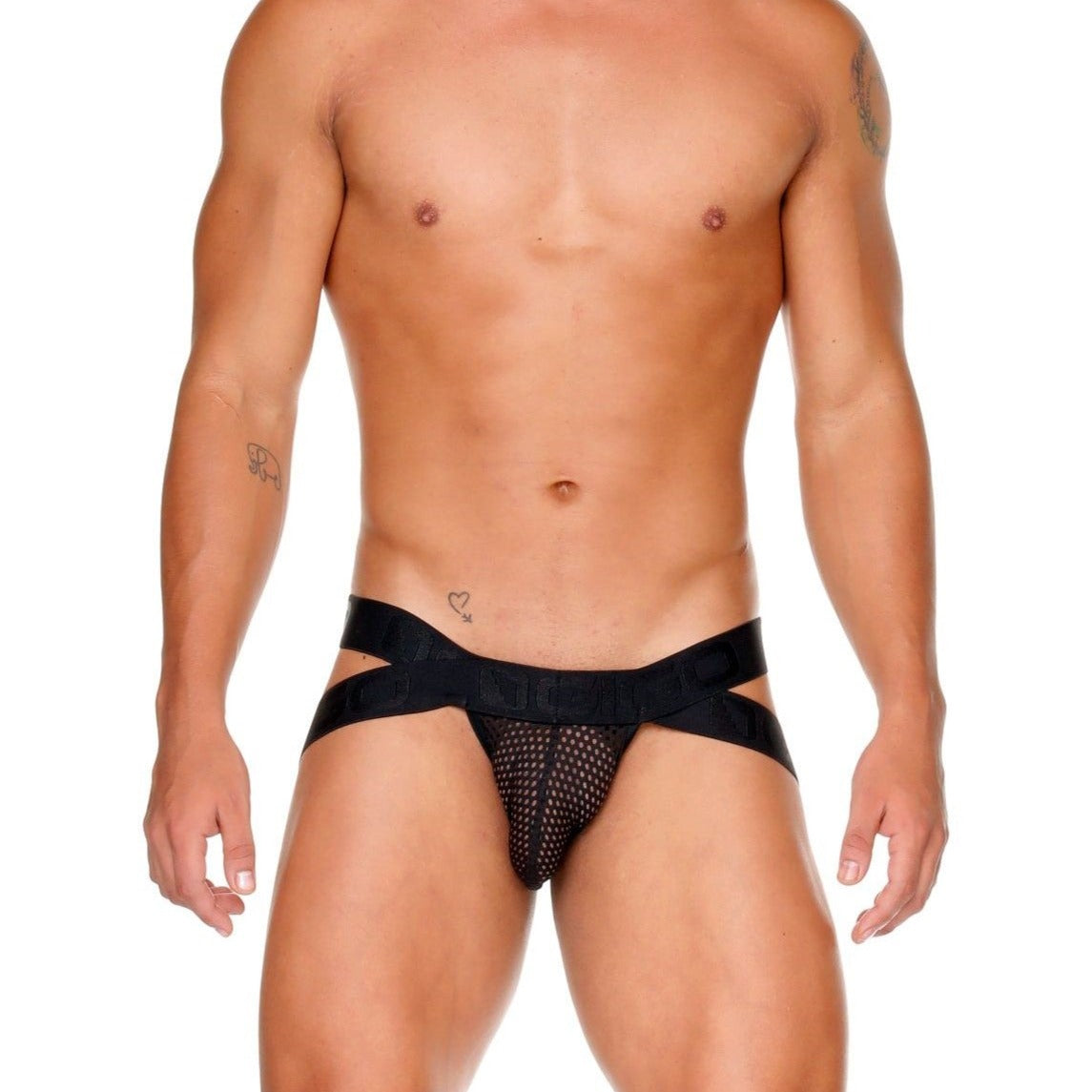 Gigo Morocco Jockstrap for Men - Breathable Mesh Underwear with Support - Black Athletic Underwear for Gym, Running & Sports