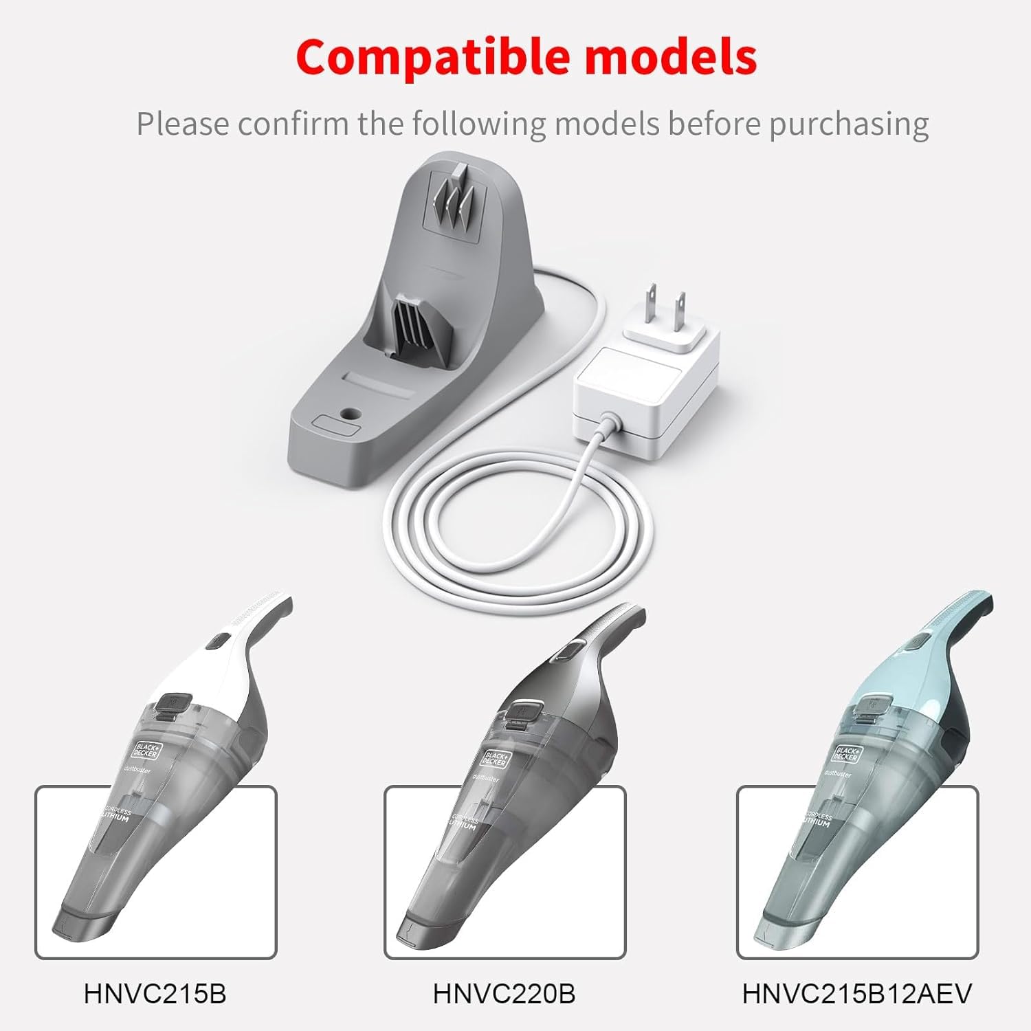 8.2V 150mA Replacement Charging Dock for Black & Decker HNVC215B12AEV Dustbuster Handheld Vacuum - Compatible with HNVC215B & HNVC220B Models - Perfect for Home, Car, and Office Cleaning