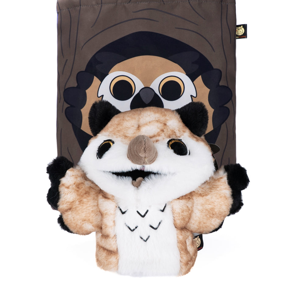 Plushie Dreadfuls Existential Horror Owl Puppet - Soft Stuffed Animal Toy for Horror Fans, Halloween Decor & Gothic Home Decor | Cute Gift for Horror Lovers & Collectors