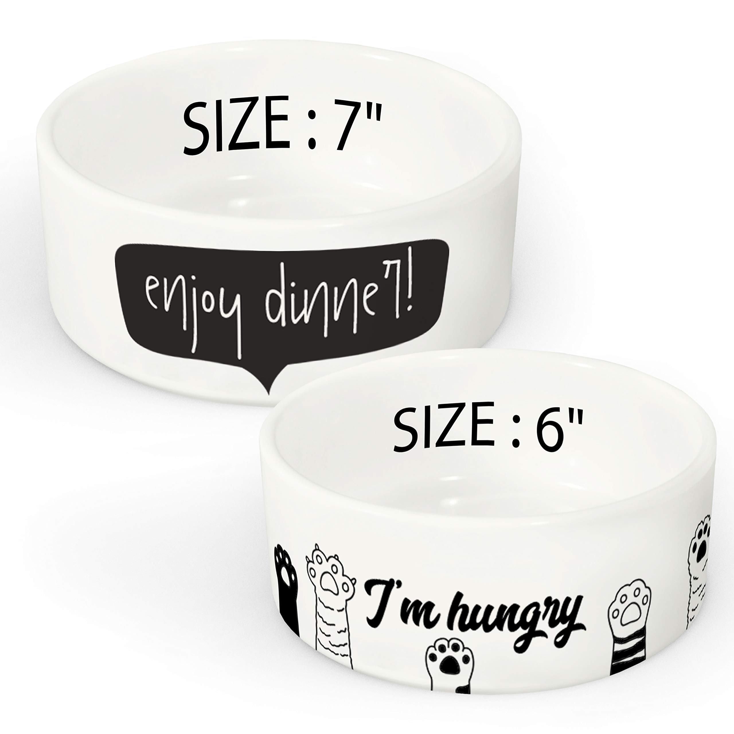 Personalized Dog Bowl with Name - Ceramic Pet Bowl for Dogs & Cats - Small & Large Sizes - Little Hearts Design - Custom Pet Food & Water Dish for Dry/Wet Food - Perfect Gift for Pet Owners - Ideal for Home, Travel & Outdoor Use