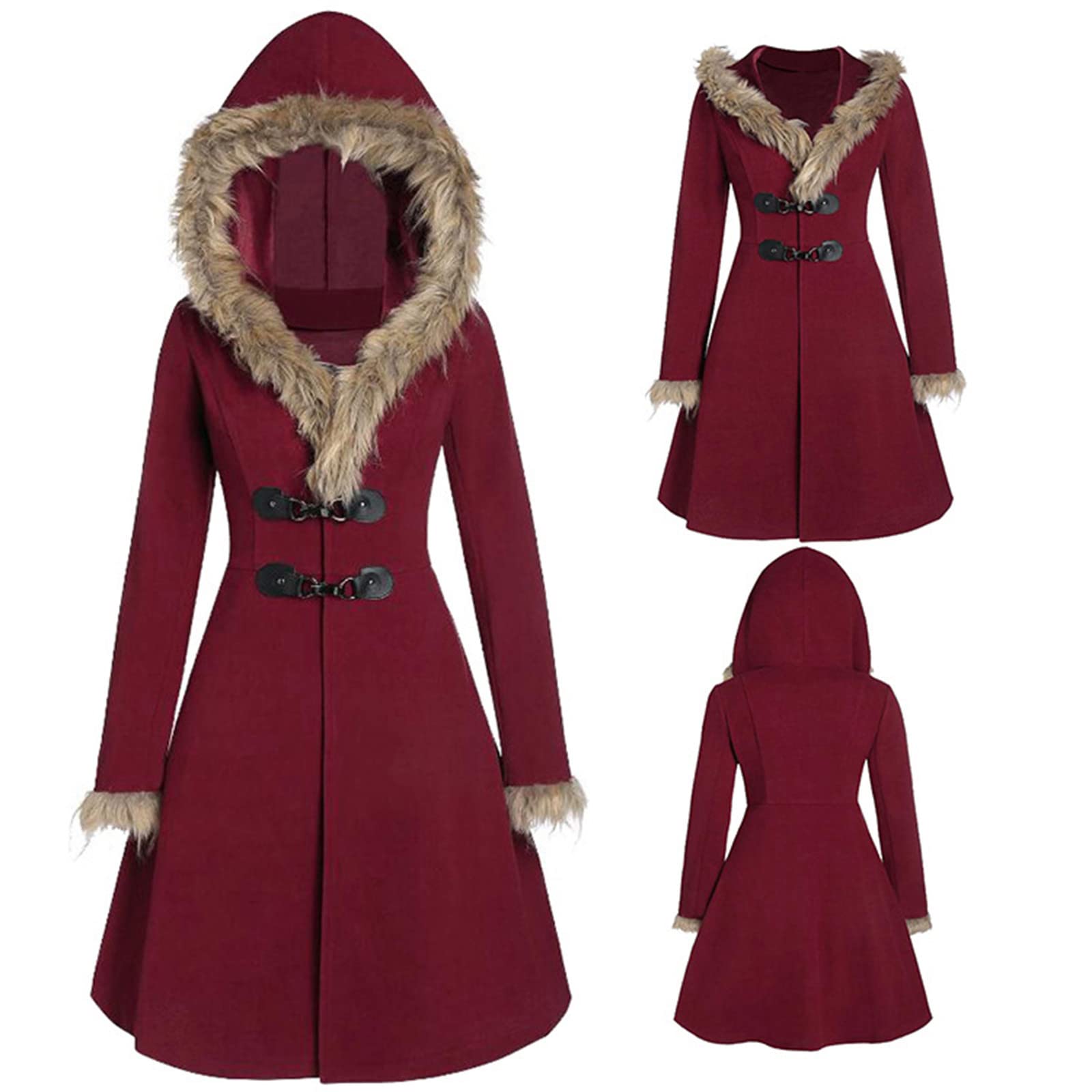 Women's Long Collar Quilted Wool Coat - Winter Warm Thick Casual Loose Fit Short Jacket for Women | Perfect for Outdoor Activities, Work, and Daily Wear