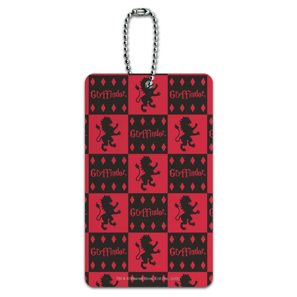 Harry Potter Gryffindor Pattern Luggage Tag - Waterproof Suitcase ID Tag for Carry-On Bags - Perfect for Travel, School Backpacks & Suitcase Identification (Gryffindor House Design)