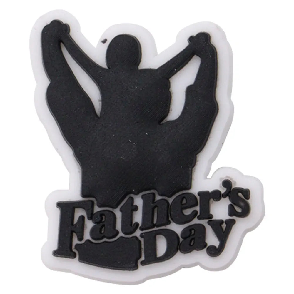1Pcs I Love Papa Slippers PVC Shoe Button Charms - Best Dad Clog Accessories for DIY, Man Phone Case - Perfect Father's Day Gift for Dad, Husband, Grandfather - Home, Office & Casual Wear